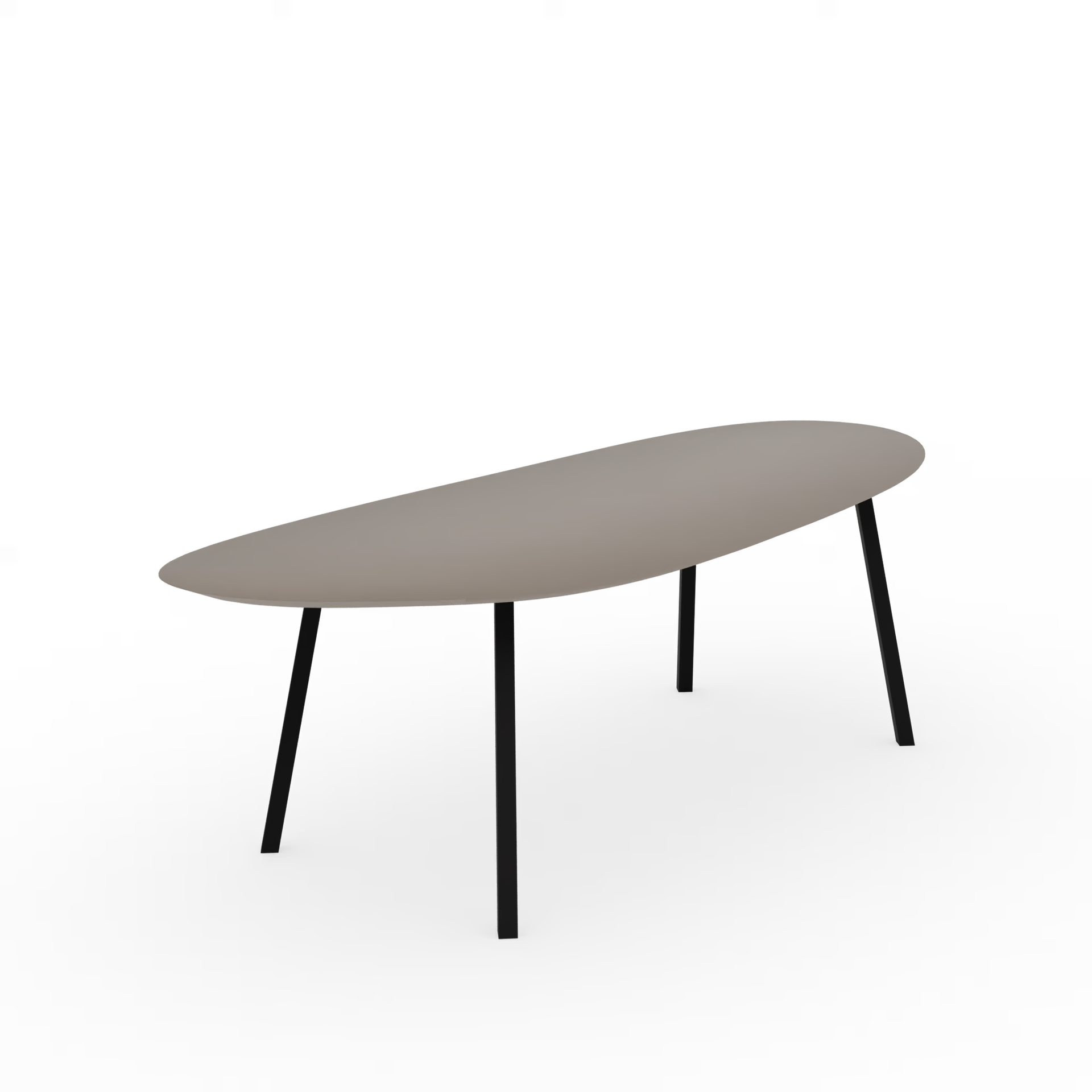 New Classic Blob HPL Fenix Beige Arizona Steel black powder coating dining table