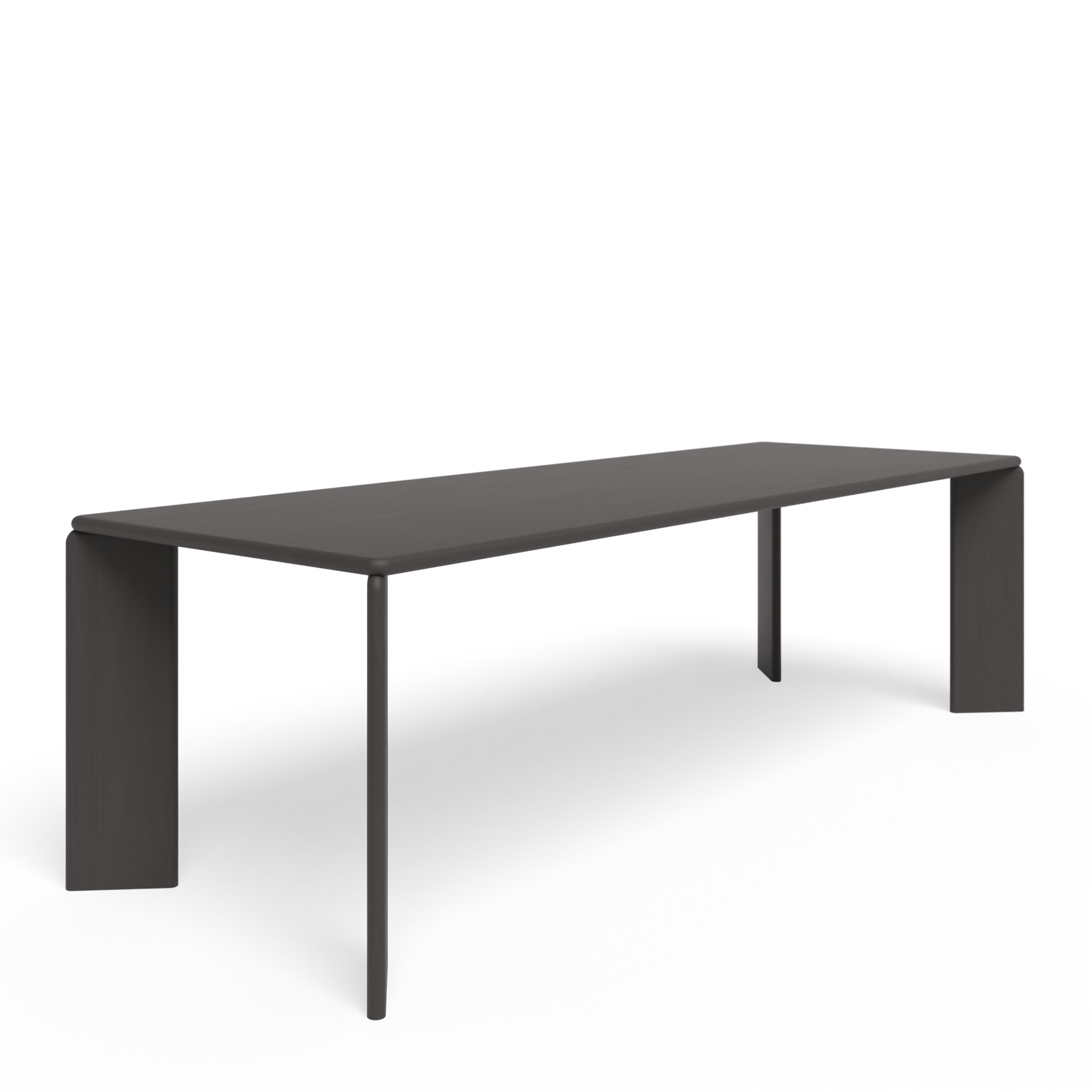 Soft Rectangular Black Stained Oak Dining Table