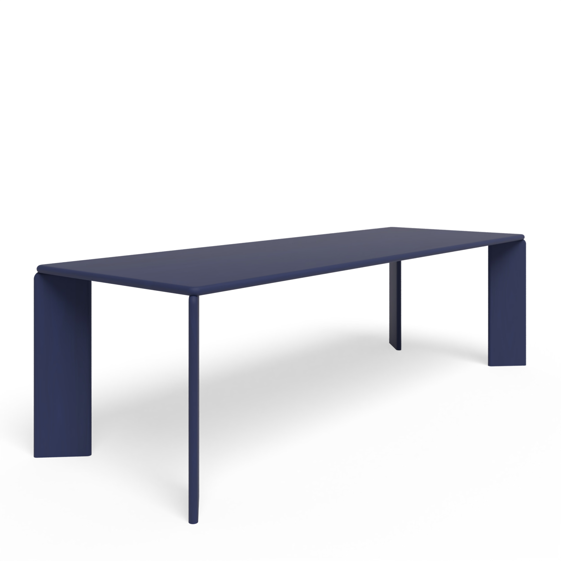 Soft Rectangular Oak blue lacquer dining table