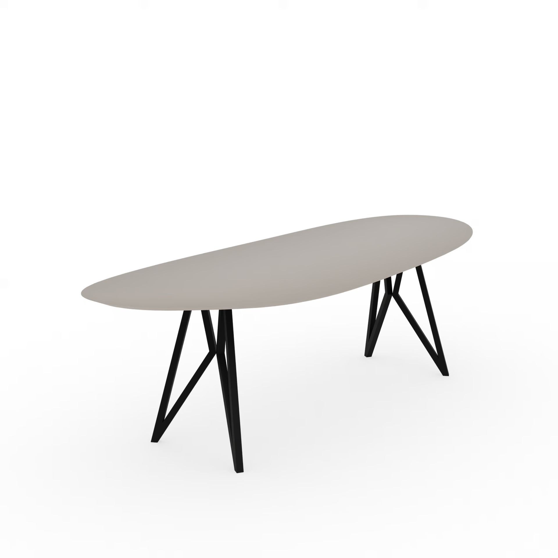 Butterfly Blob HPL Fenix Beige Luxor Steel black powder coating dining table
