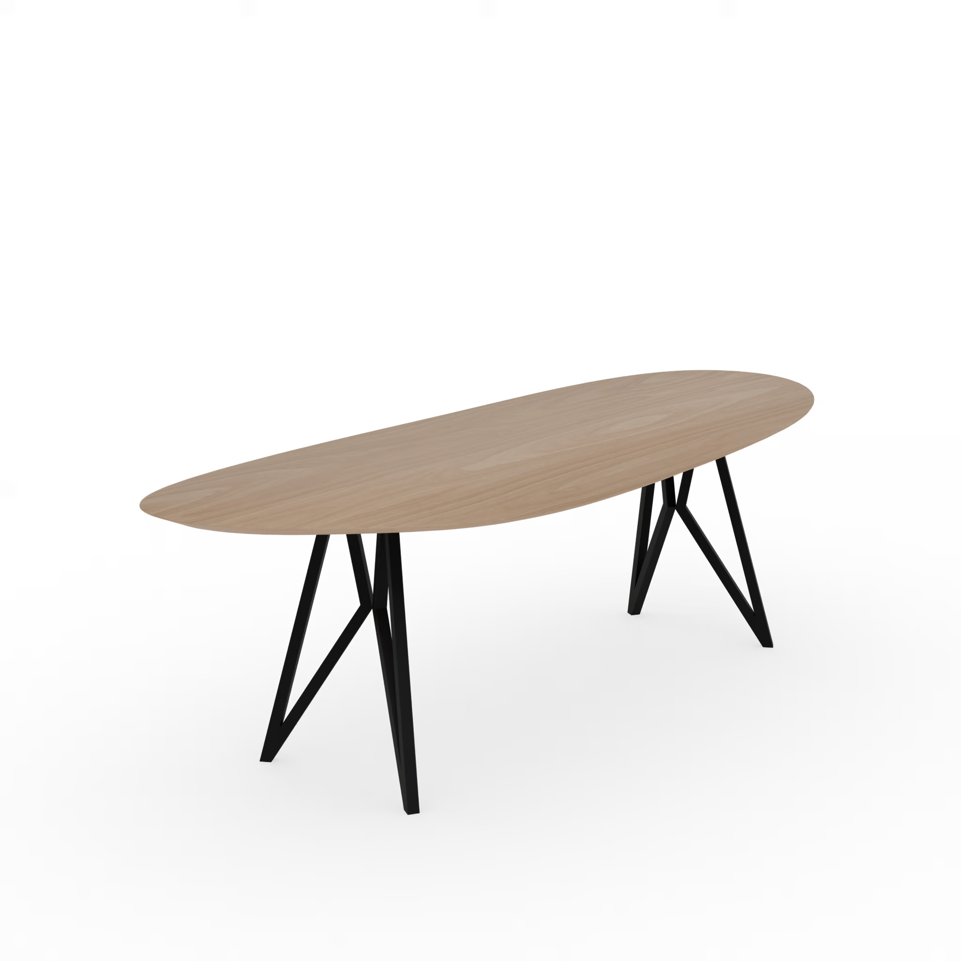 Butterfly Blob Oak hardwax oil natural light Steel black powder coating dining table