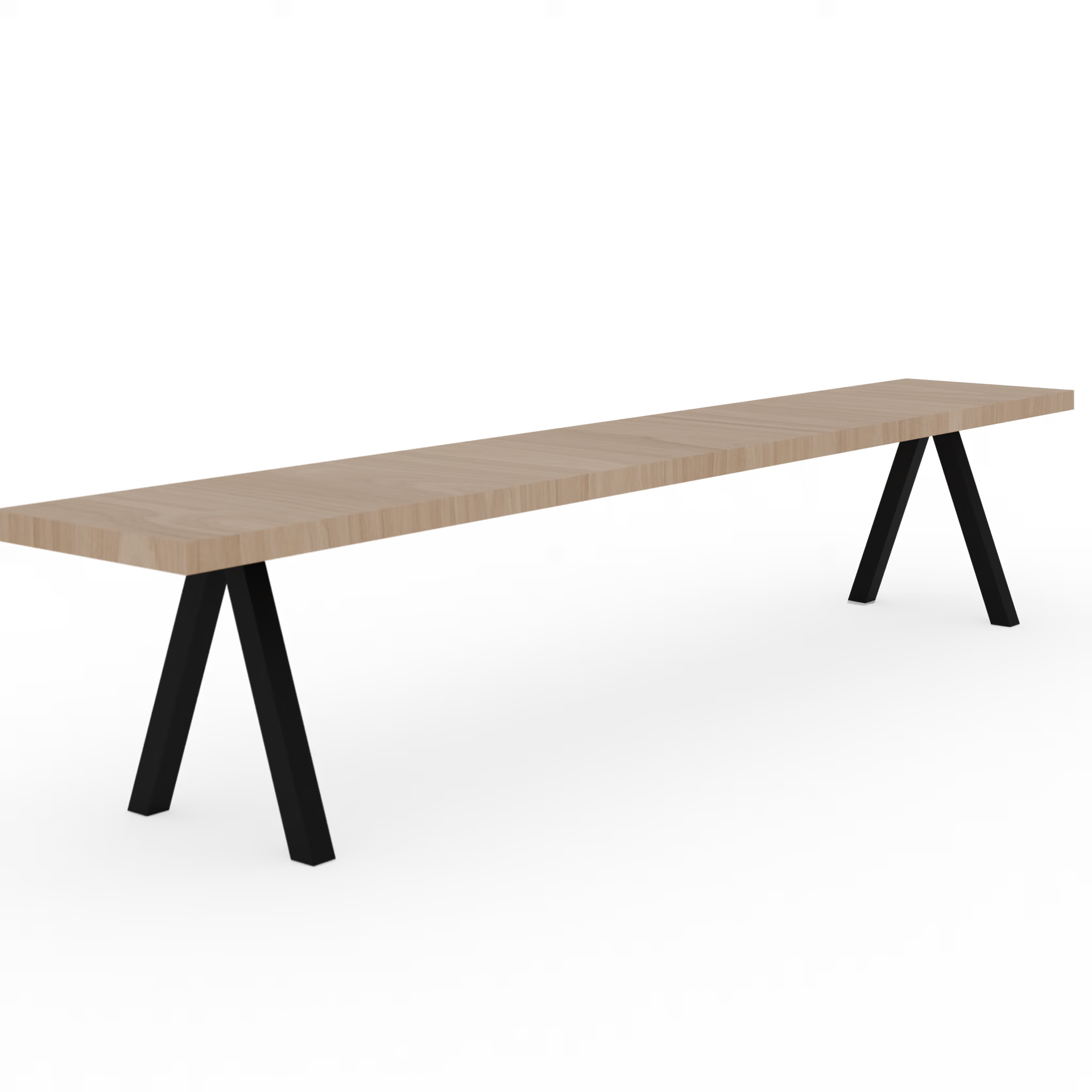 Slim X-type dining bench Oak hardwax oil natural light 200cm
