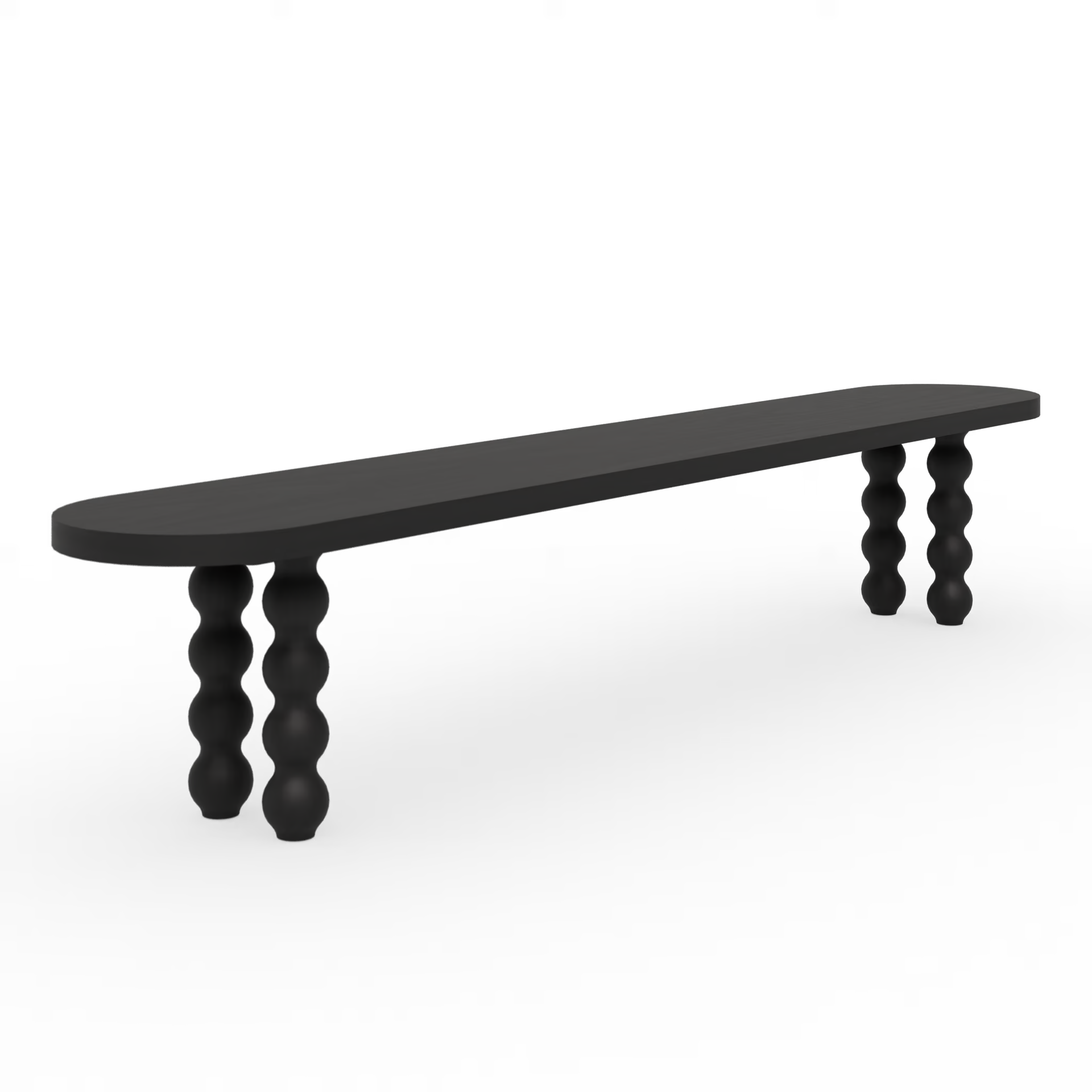 Turn dining bench Oak black stain 180cm