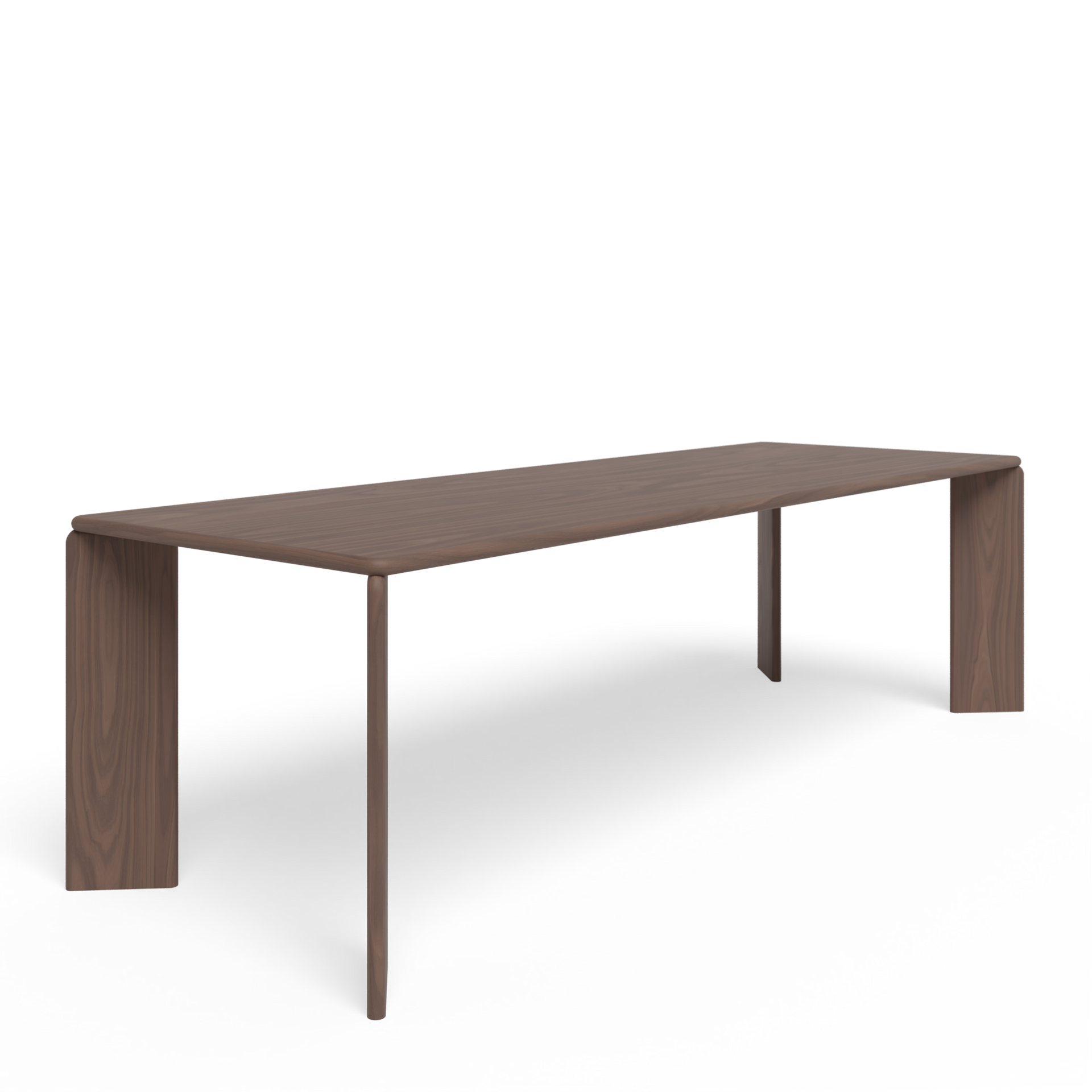 Soft Rectangular Walnut natural lacquer dining table