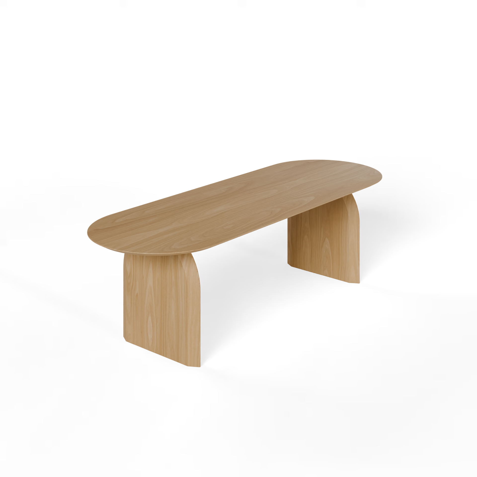 Slot Flat Oval Natural Lacquered Oak Dining Table