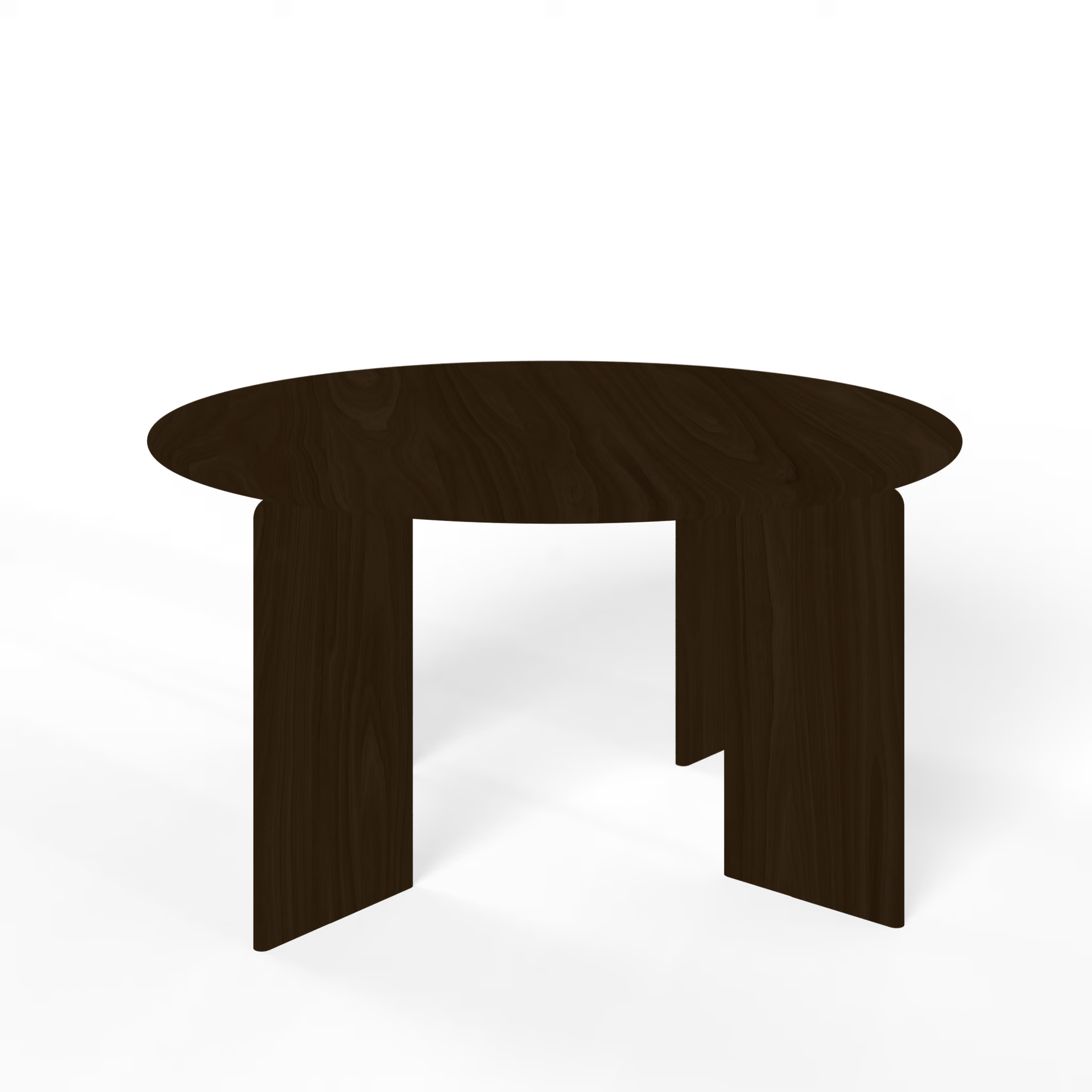 Soft Quadpod Round Oak Smoked Stain Dining Table