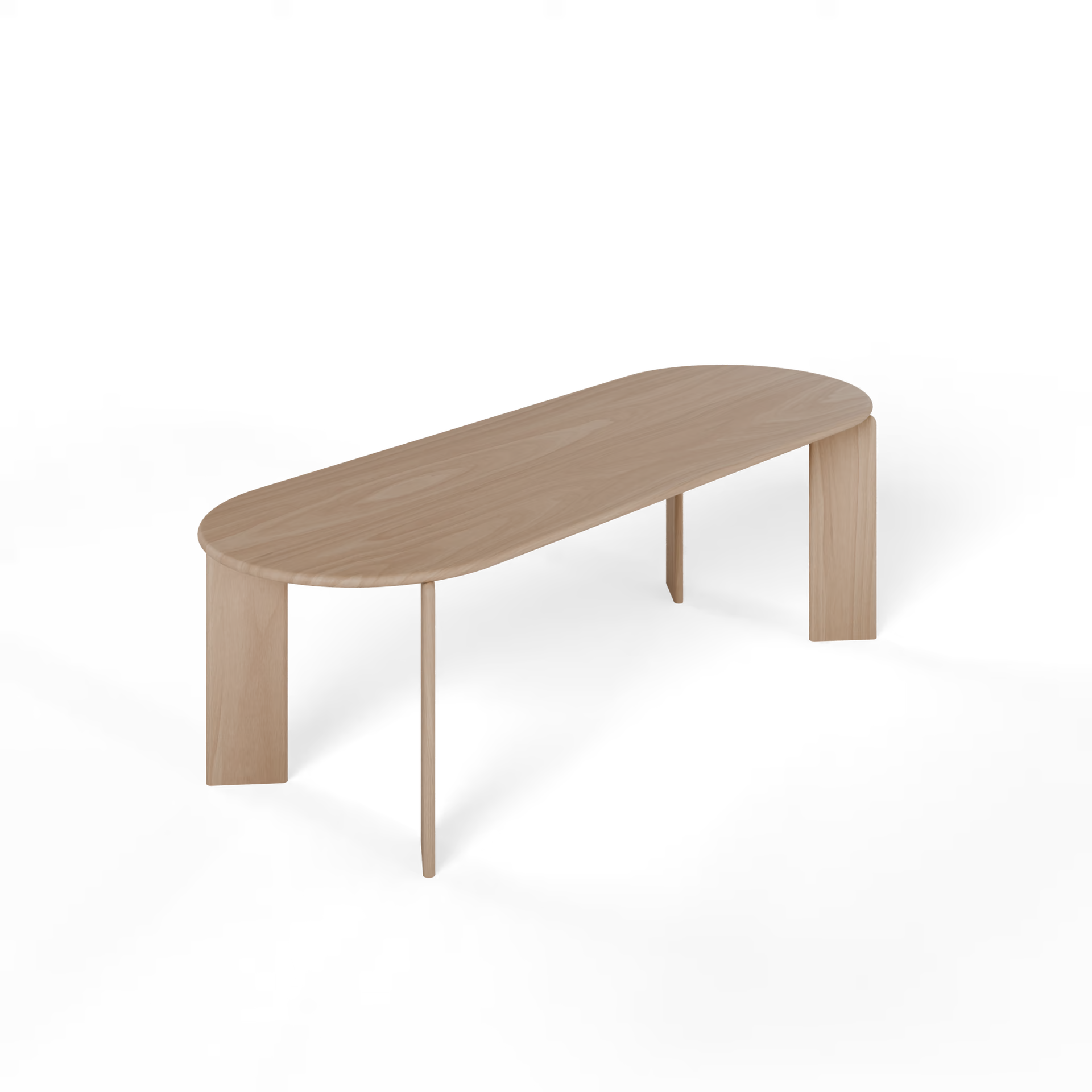 Soft Flat Oval Oak hardwax oil natural light dining table