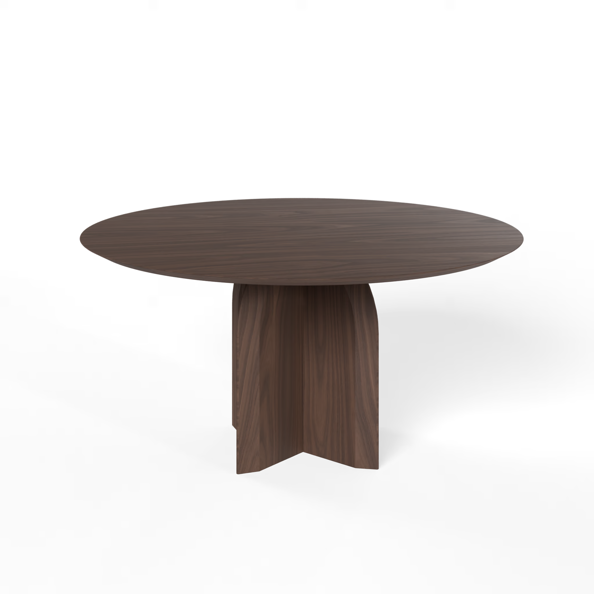 Slot Quadpod Round Walnut natural lacquer dining table