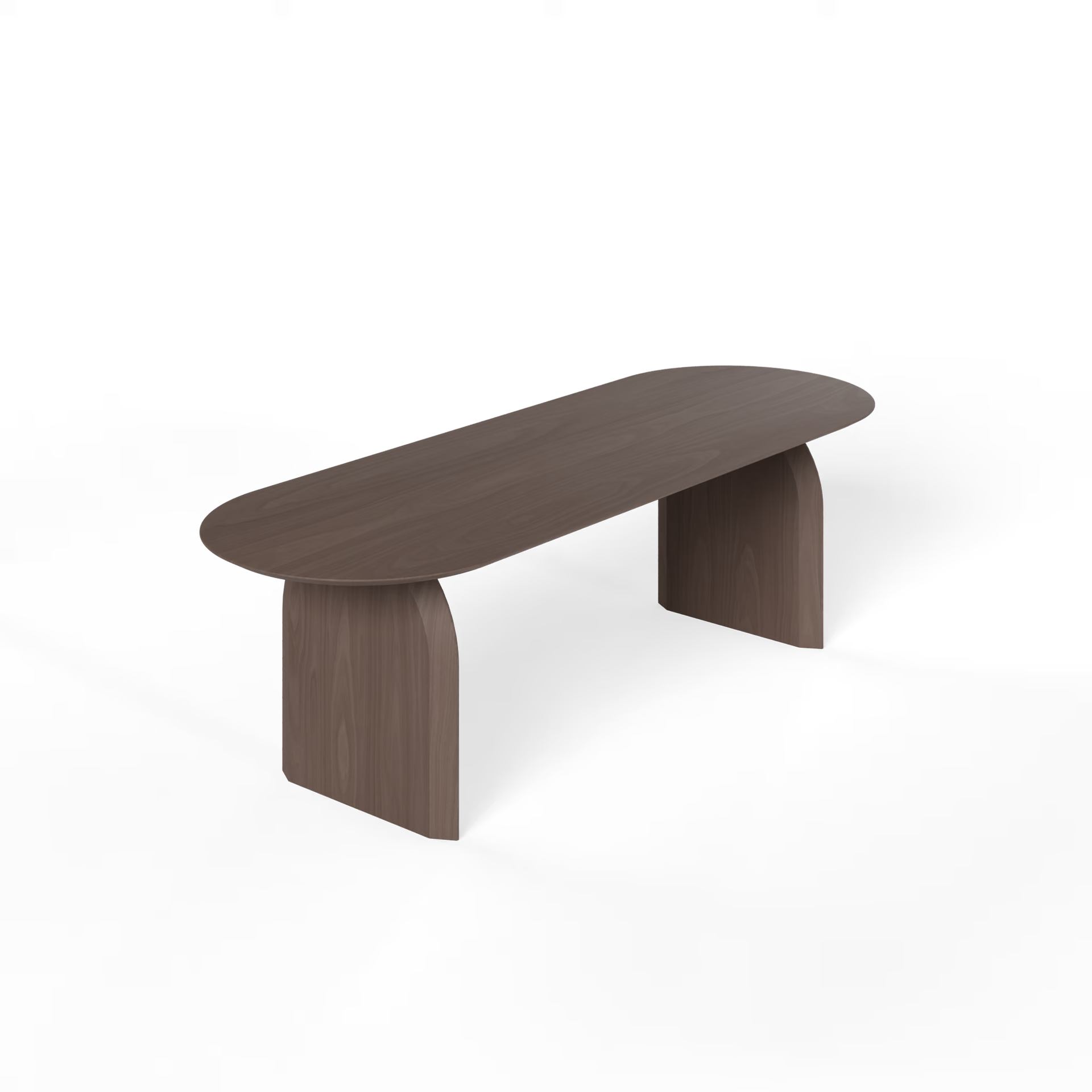 Slot Flat Oval Oak dark brown stained dining table