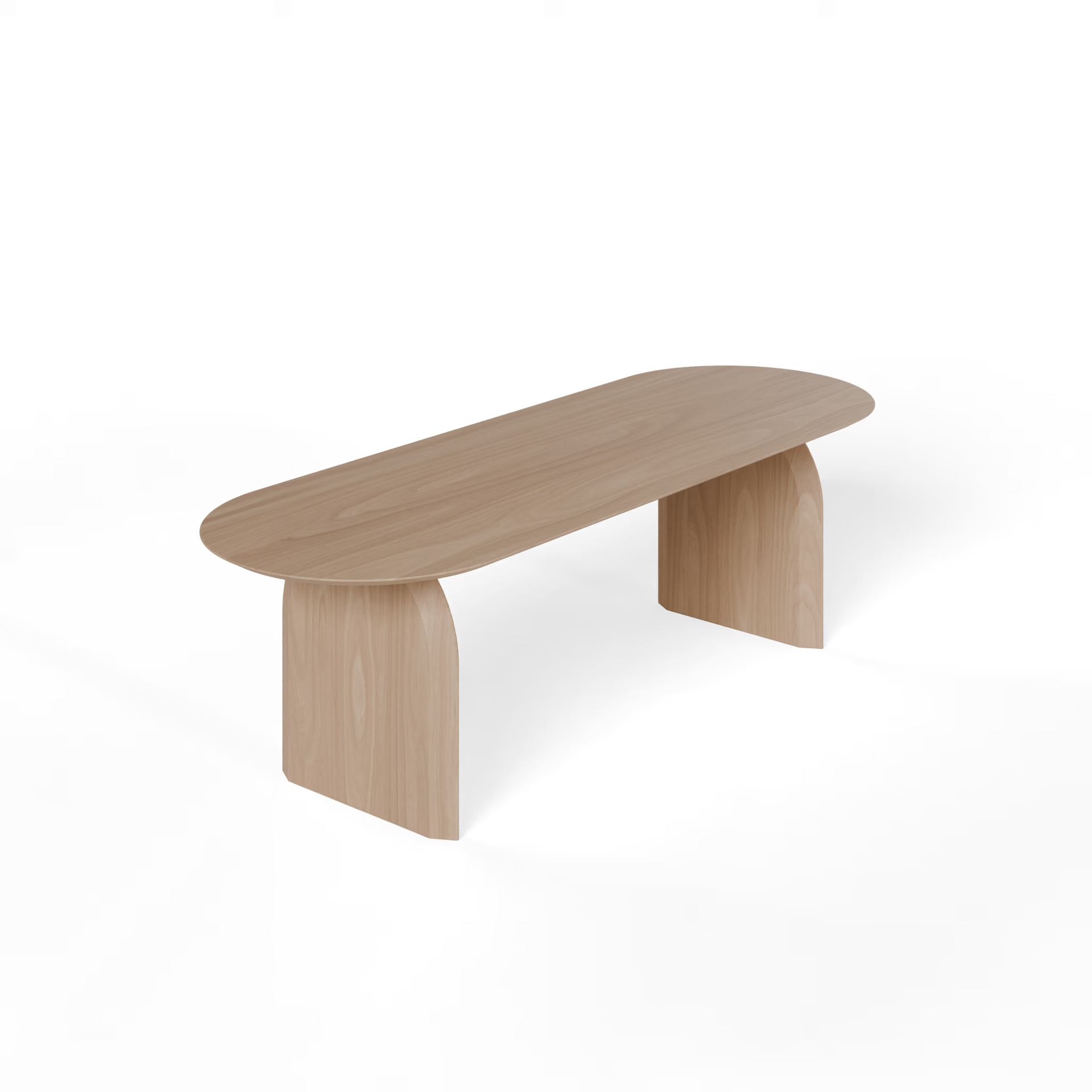Slot Flat Oval Oak hardwax oil natural light dining table