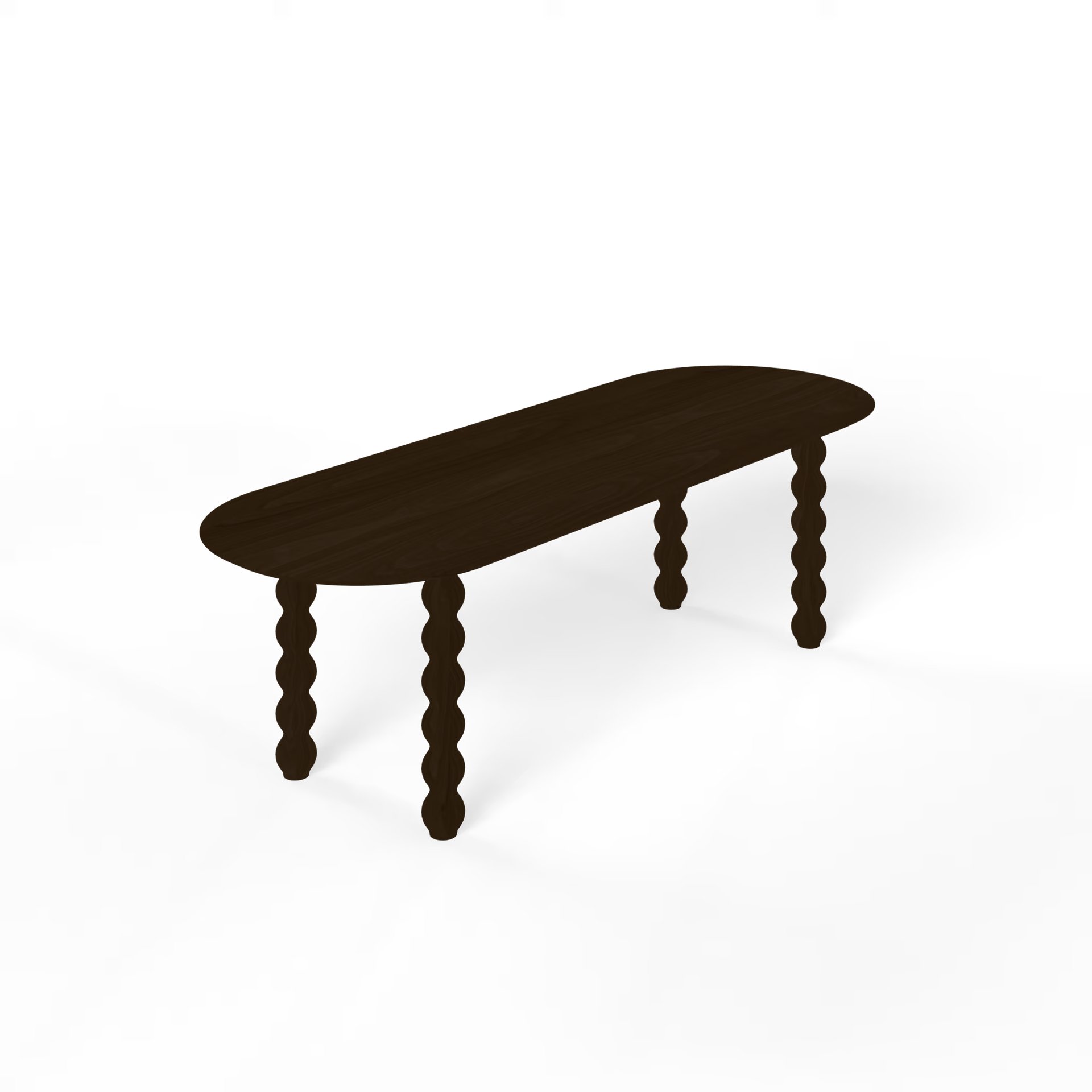 Flat Oval Smoked Oak Stained Dining Table