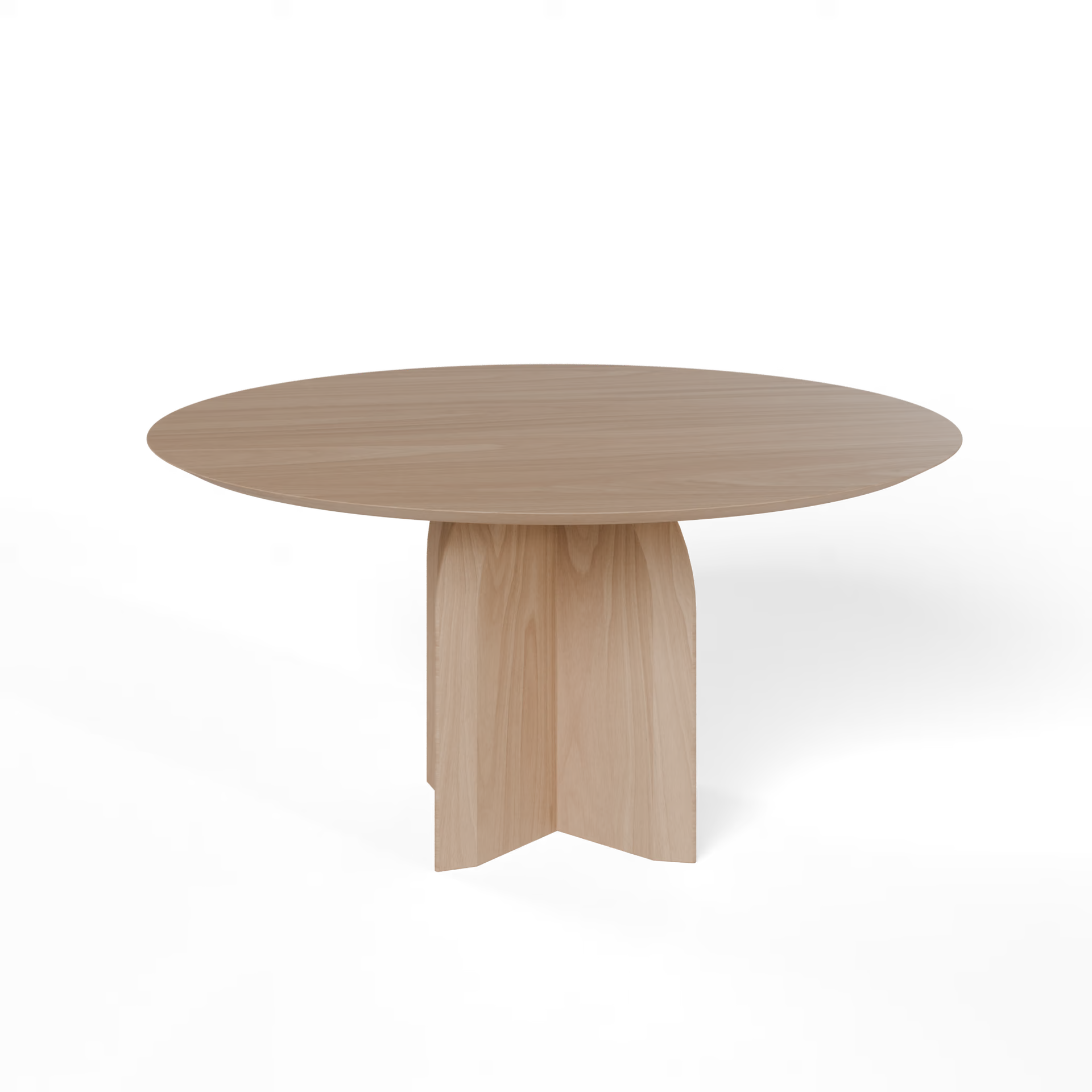 Quadpod Round Solid Oak Hardwax Oil Natural Light Dining Table