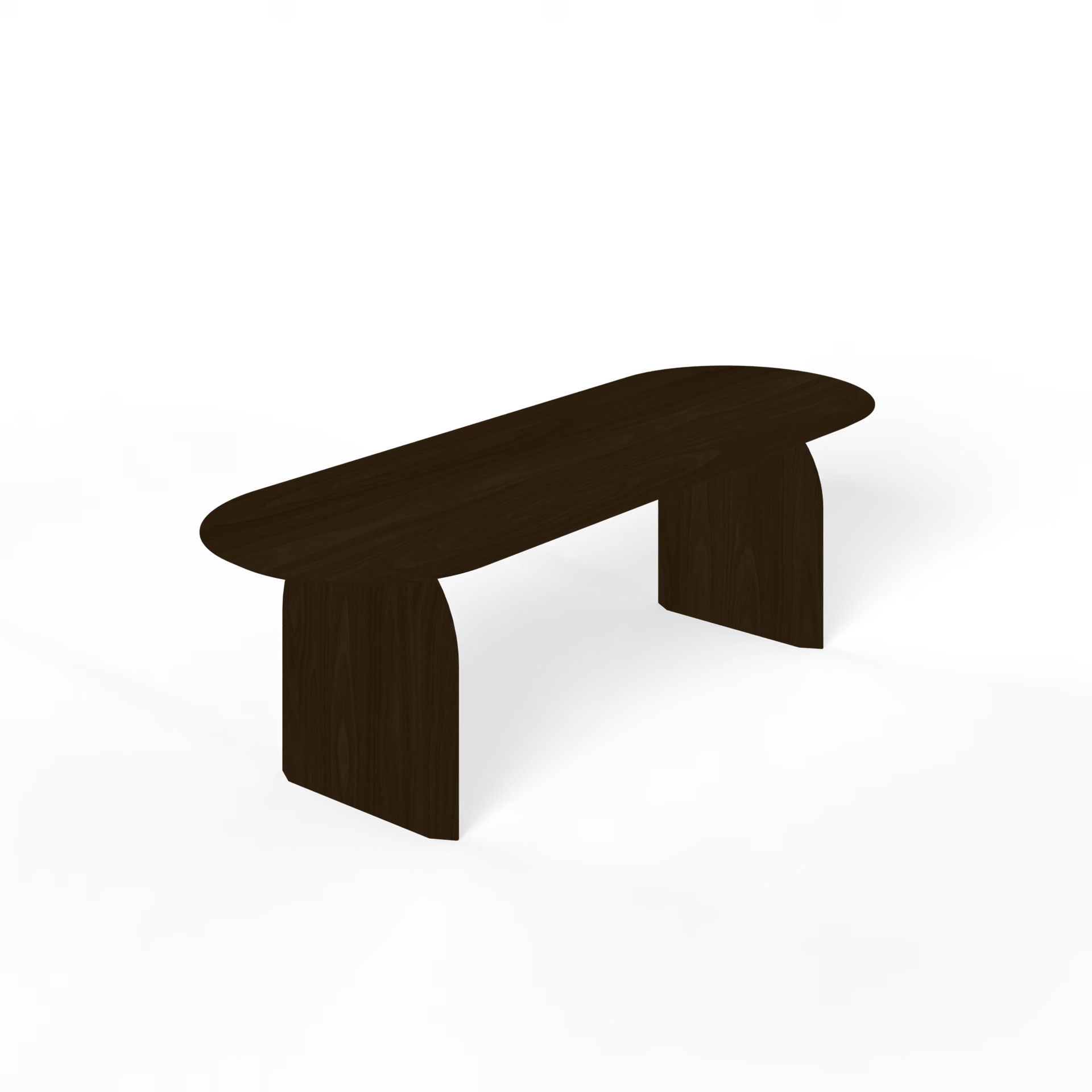 Slot Flat Oval Oak smoked stain dining table