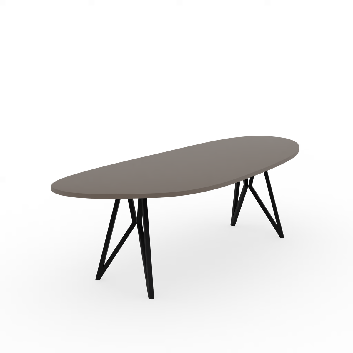 Butterfly tafel zwart, HPL bruin Blob