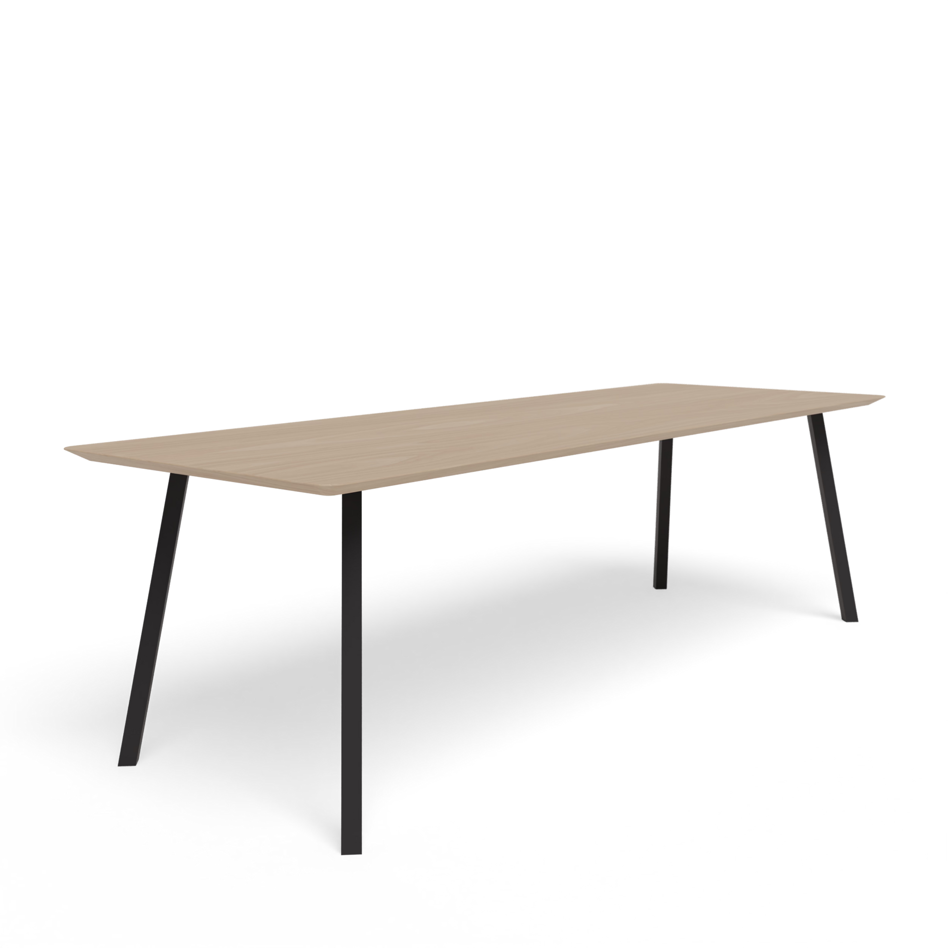 New Classic Rectangular Oak hardwax oil natural light Steel black powder coating dining table