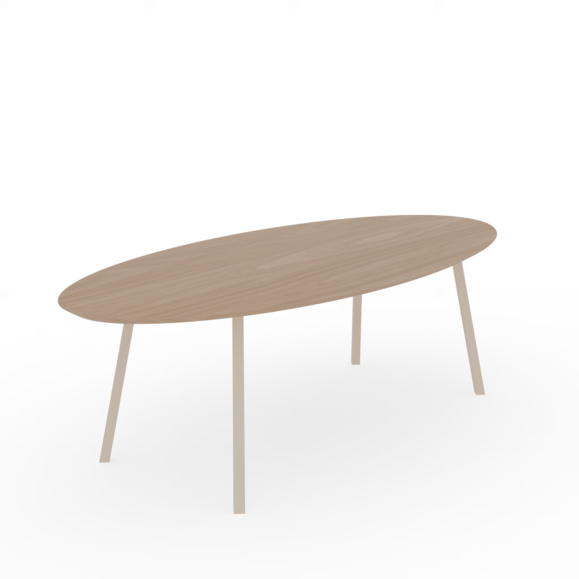 New Classic Oval Oak hardwax oil natural light Steel ivory powder coating dining table
