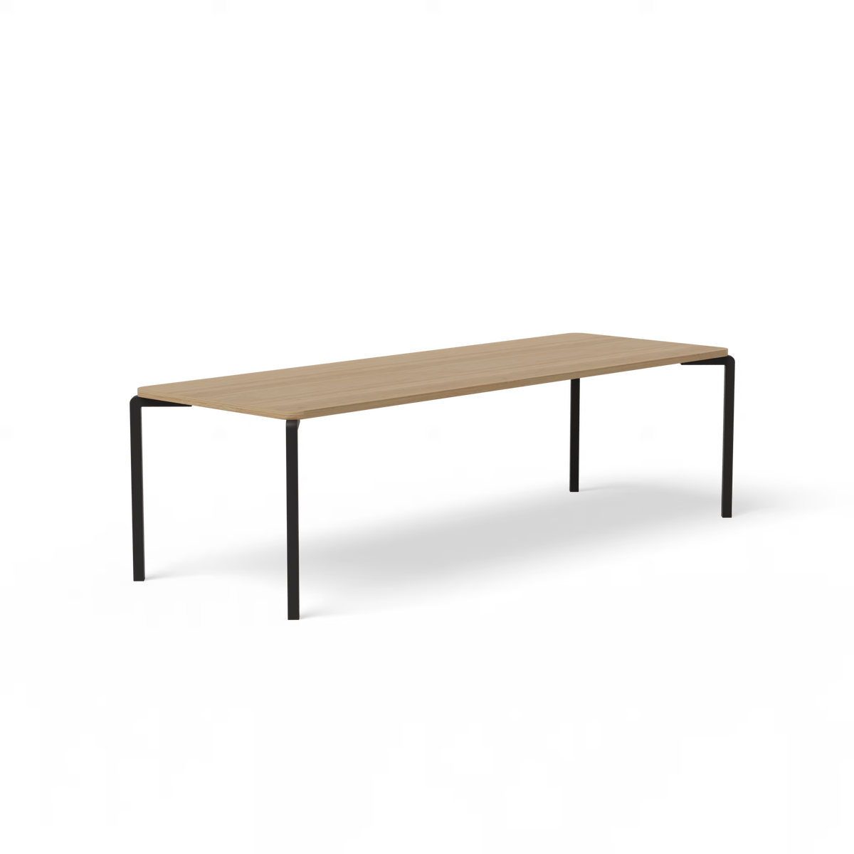 Arc tafel zwart, eiken naturel lak rechthoekig