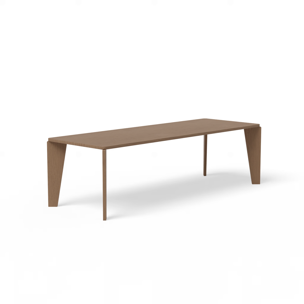 Taper tafel eiken donkerbruin, rechthoekig