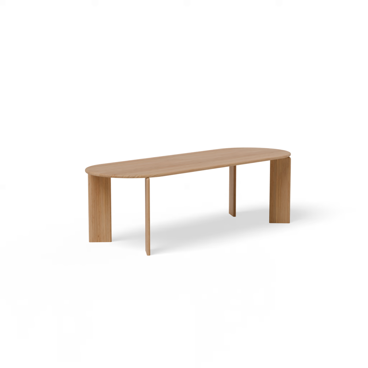 Soft tafel eiken naturel lak, plat ovaal