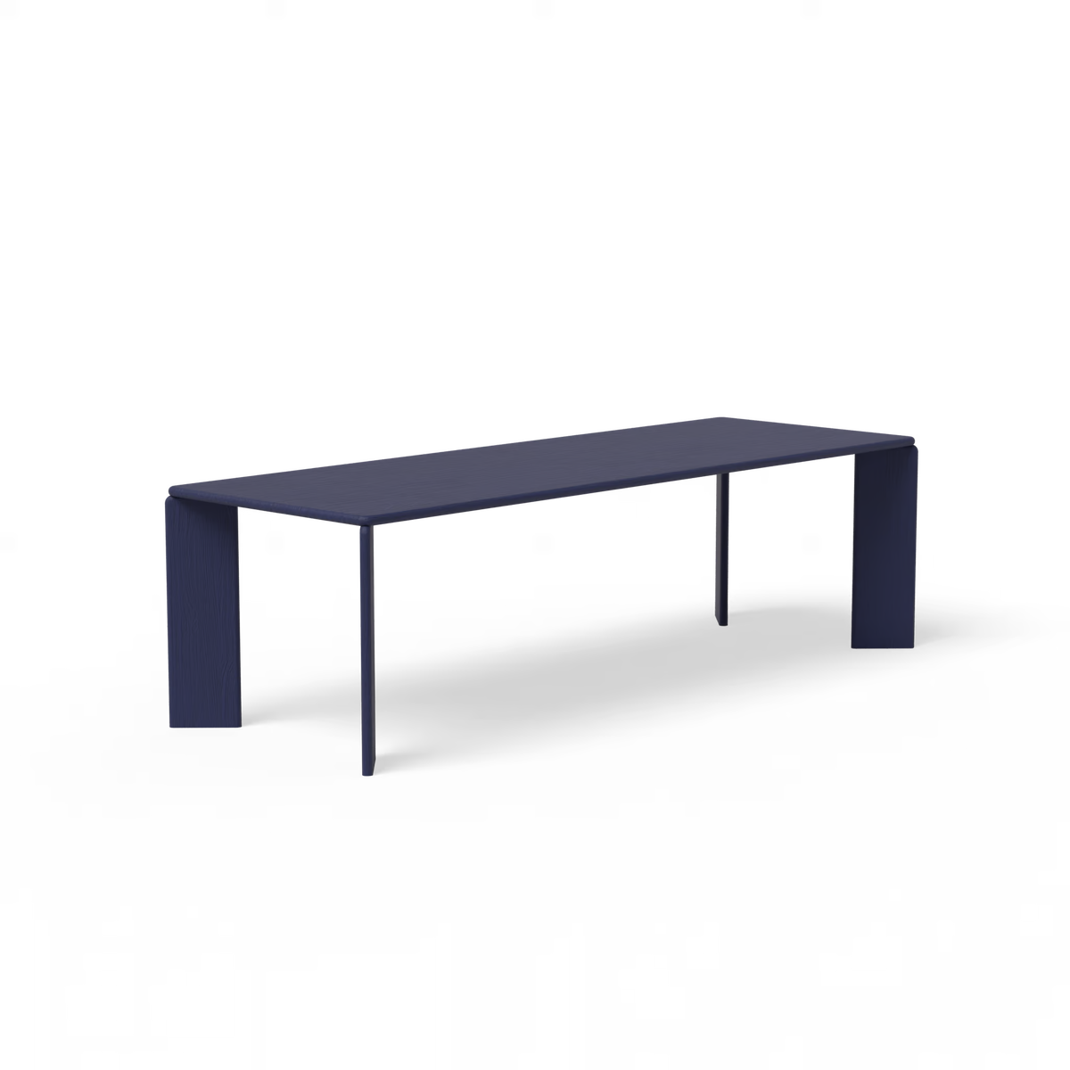 Soft tafel eiken blauwe lak, rechthoekig