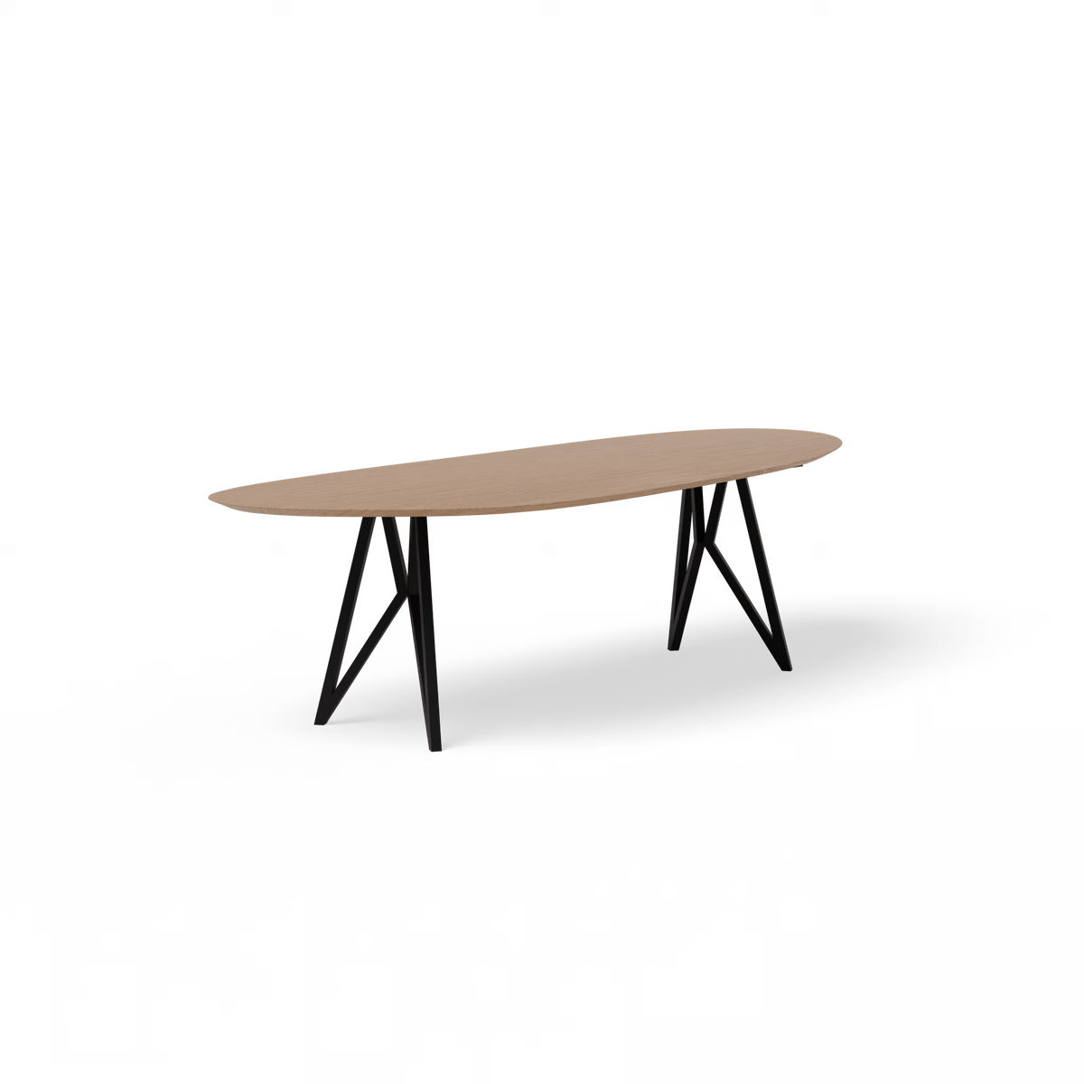 Butterfly tafel zwart, eiken naturel light Blob