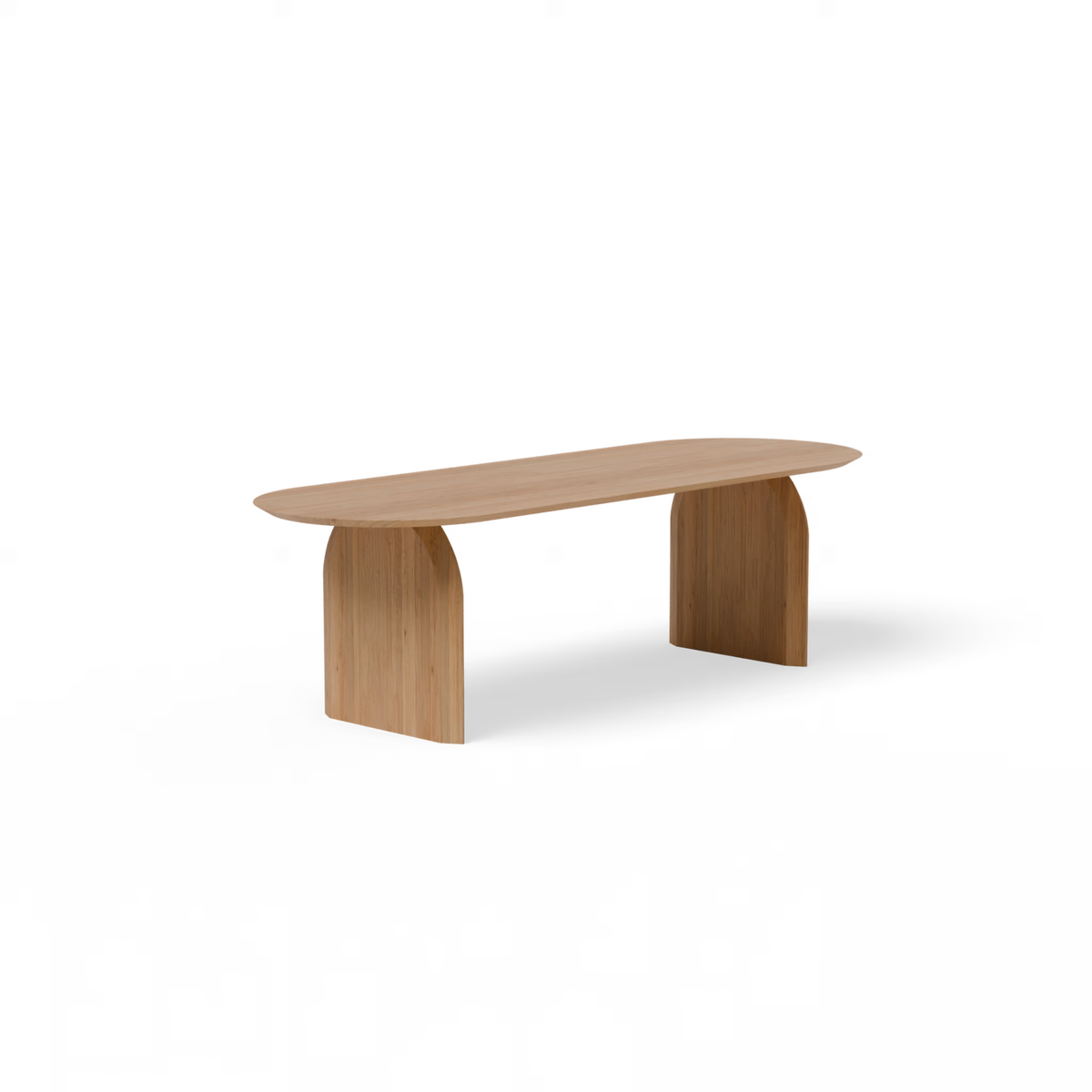 Slot tafel eiken naturel lak, plat ovaal