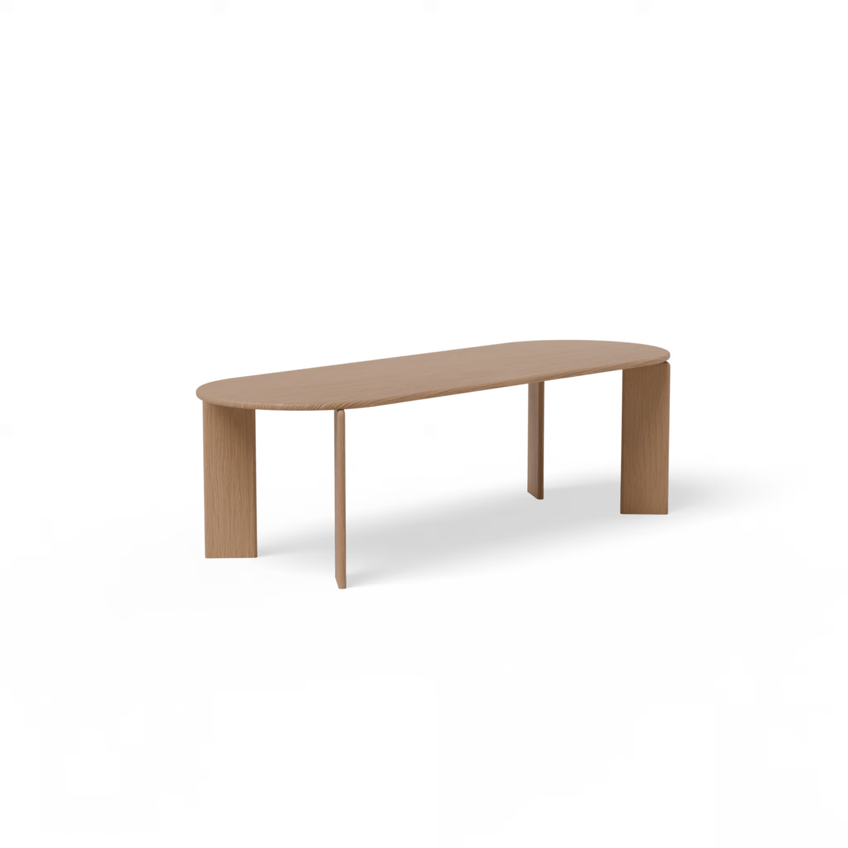 Soft tafel eiken naturel light, plat ovaal