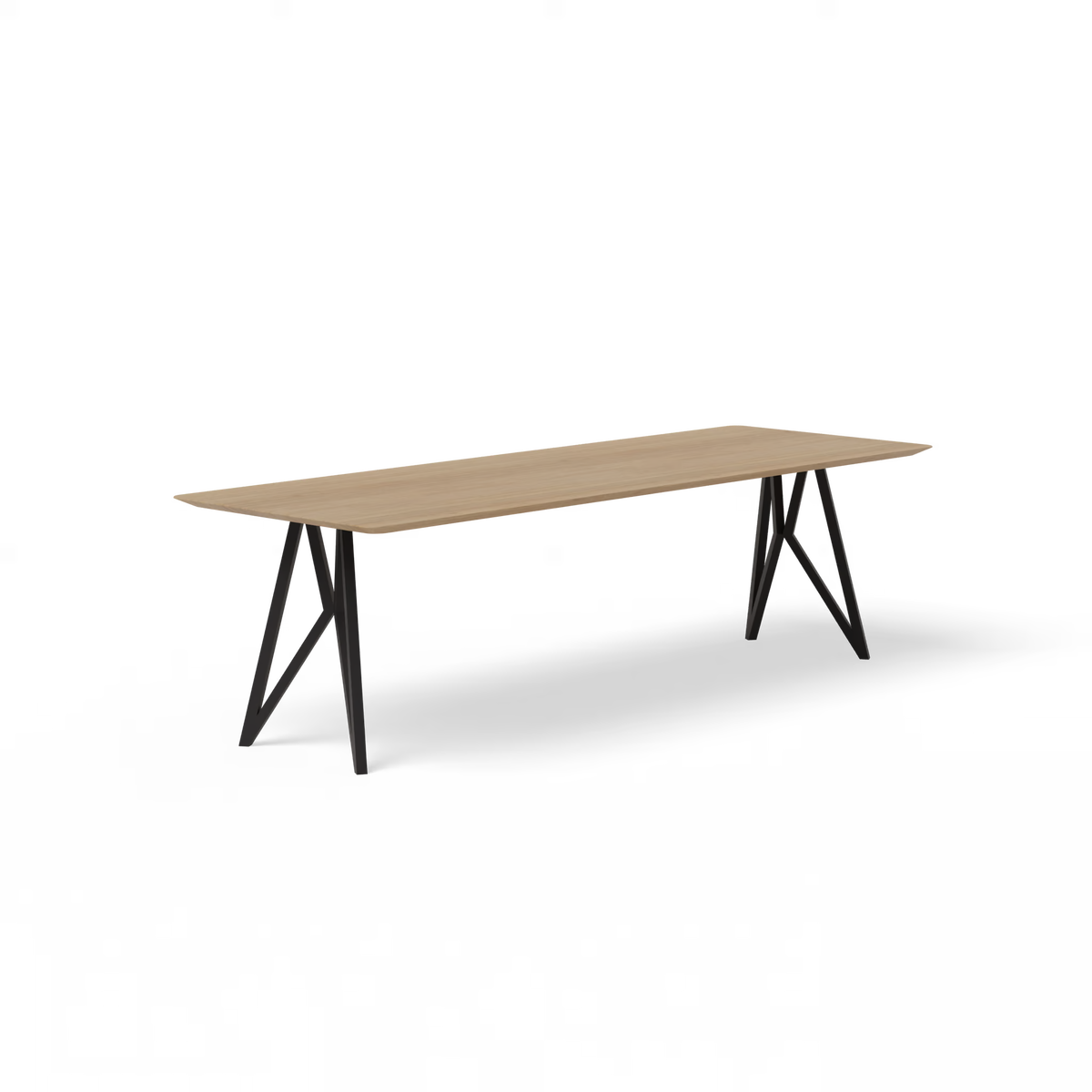Butterfly tafel zwart, eiken naturel lak rechthoekig