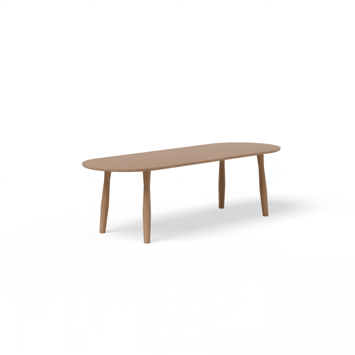 Dansk tafel eiken naturel light, plat ovaal