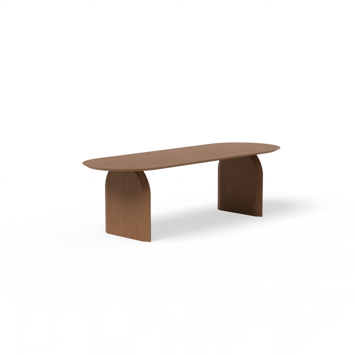 Slot tafel eiken donkerbruin, plat ovaal