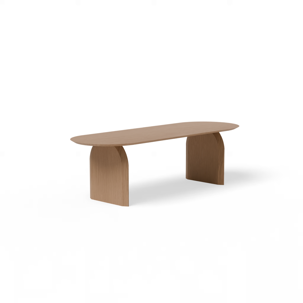 Slot tafel eiken naturel light, plat ovaal