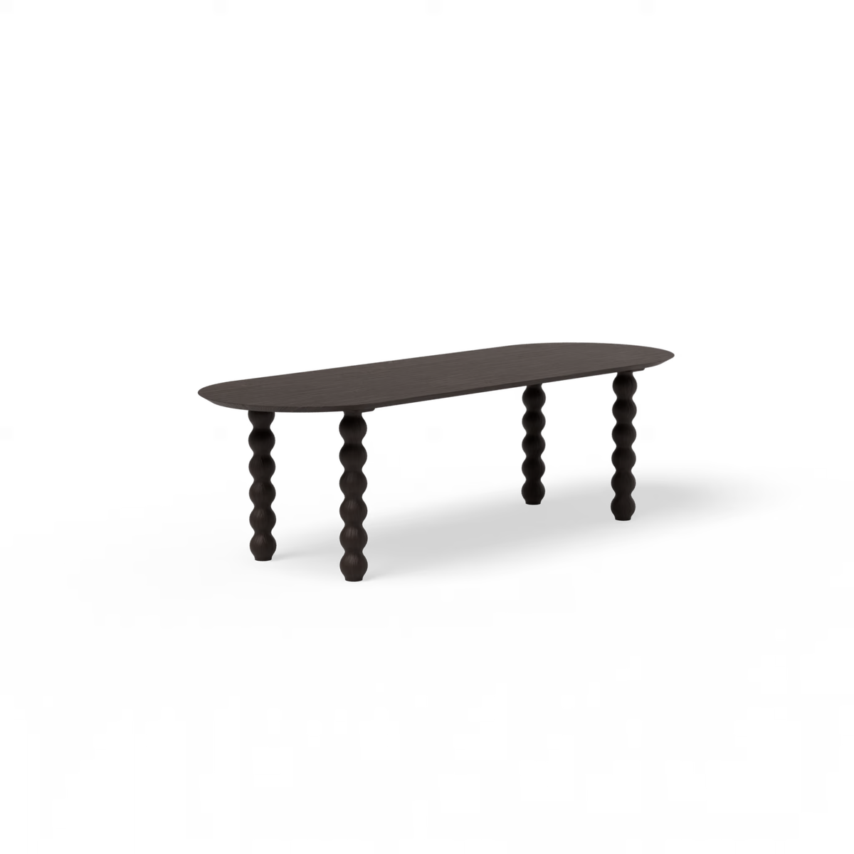 Turn tafel eiken gerookt, plat ovaal