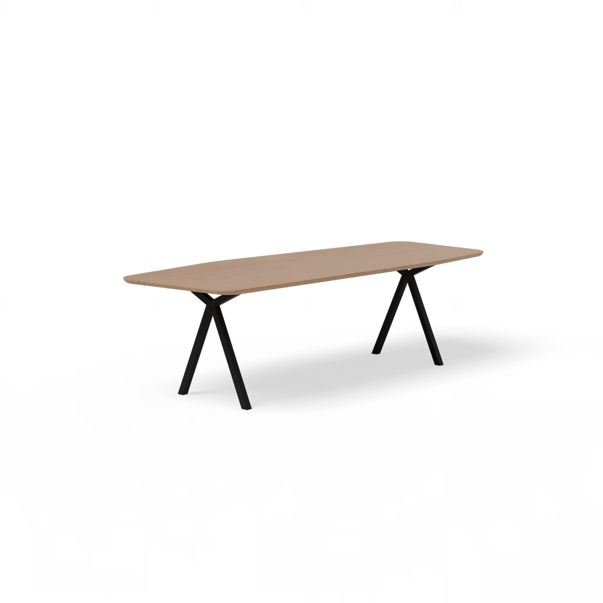 Slim X tafel zwart, eiken naturel light Paper
