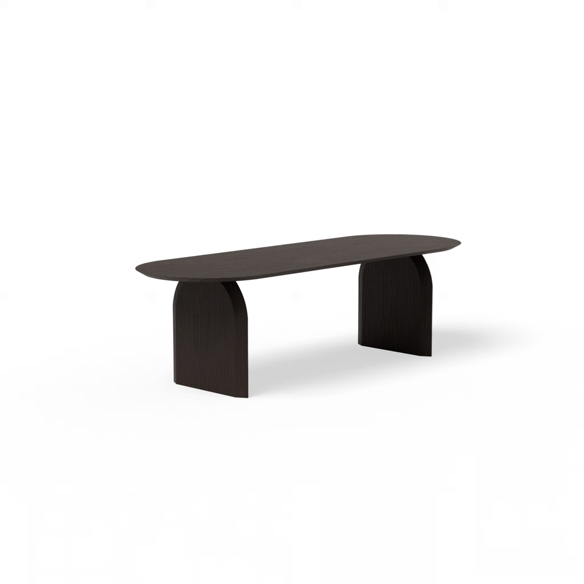 Slot tafel eiken gerookt, plat ovaal