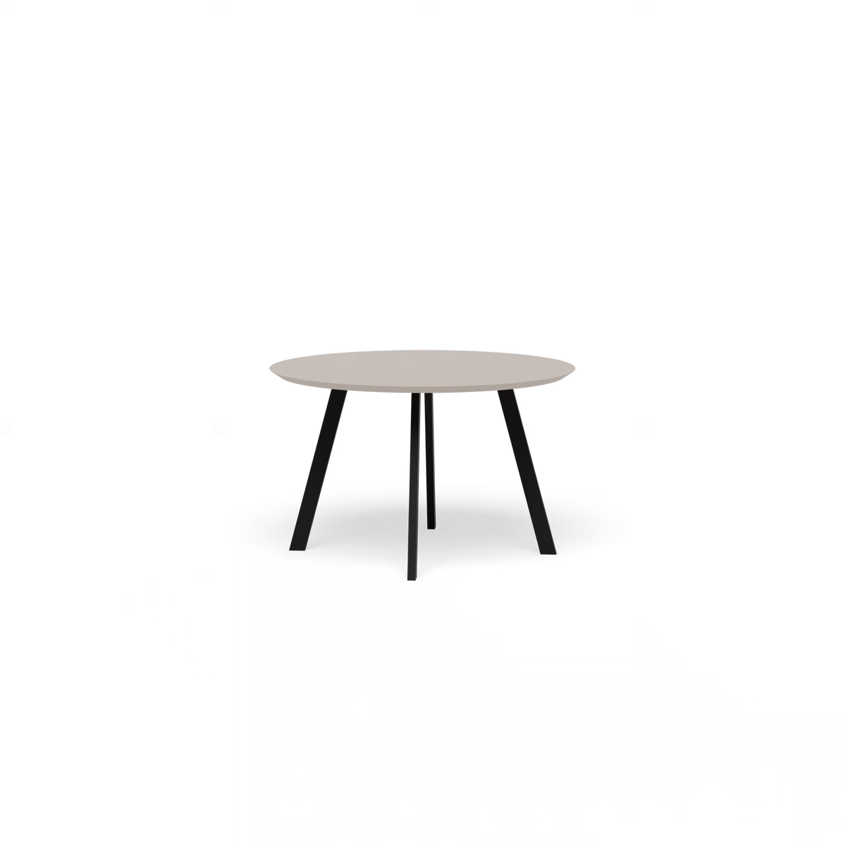 New Co tafel zwart, HPL beige rond