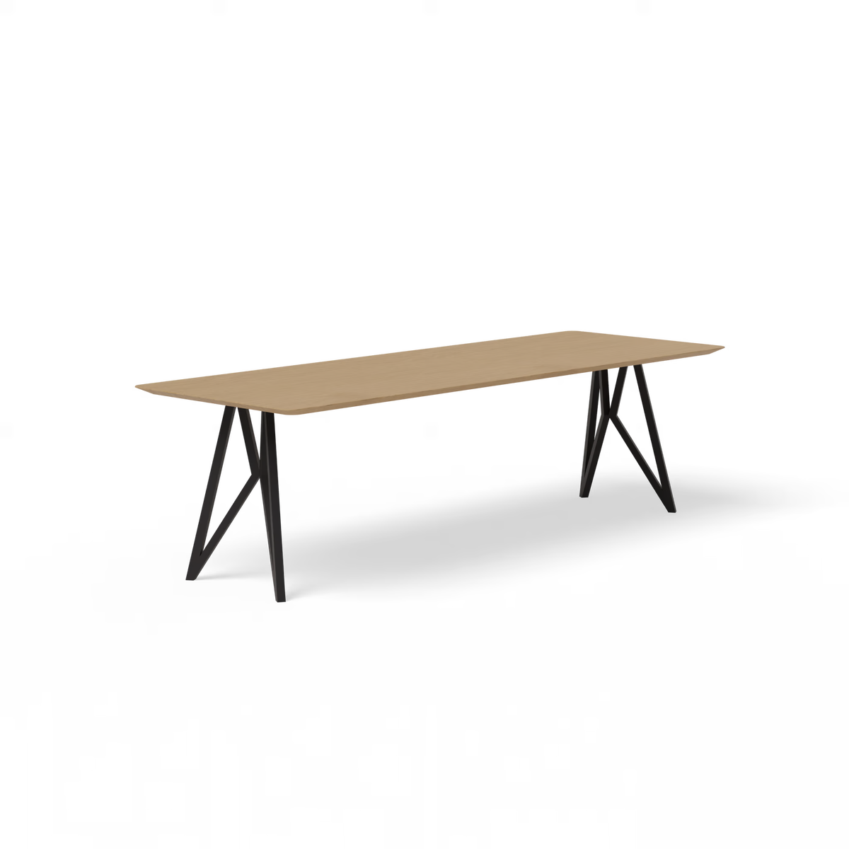 Butterfly tafel zwart, eiken naturel rechthoekig