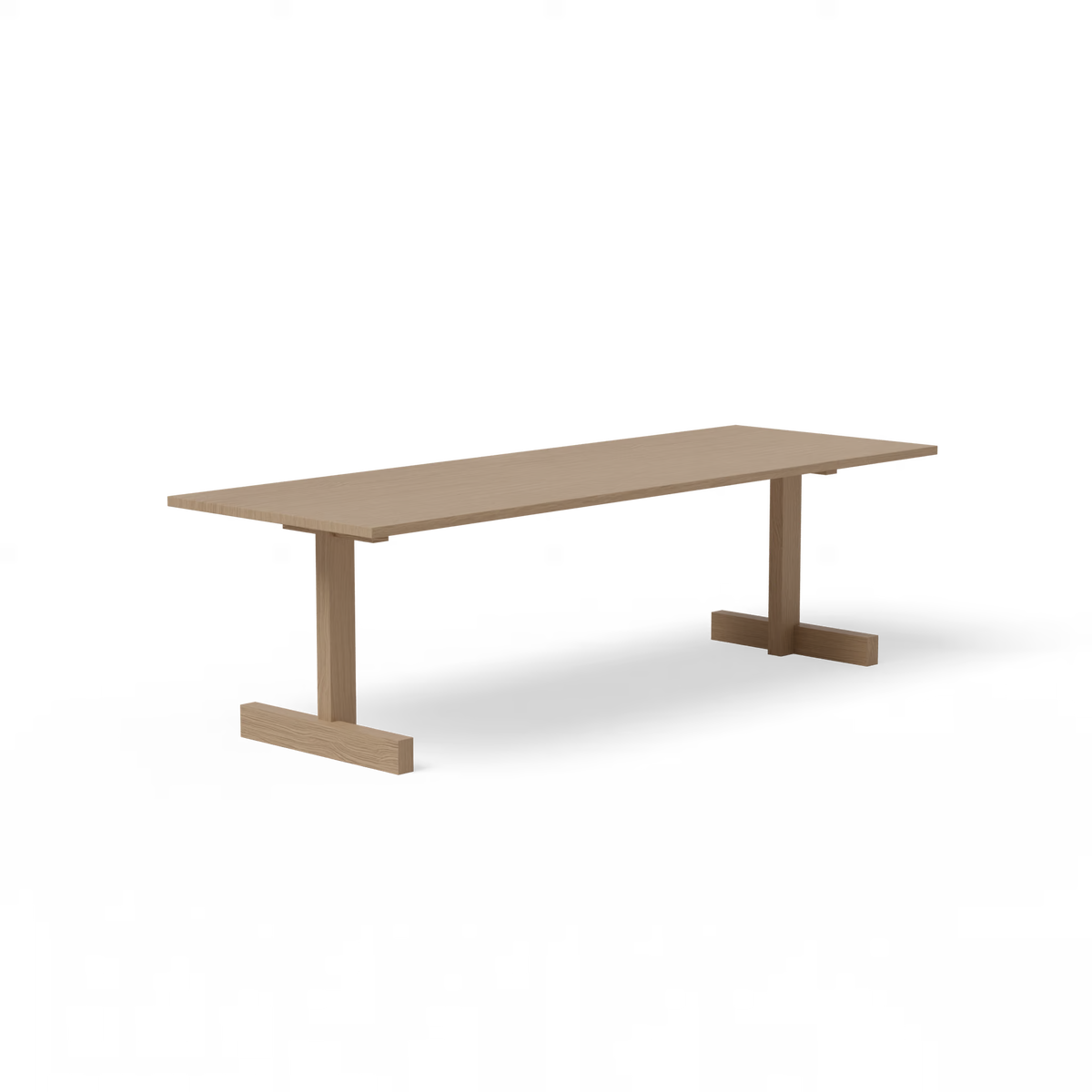 Base tafel eiken naturel light, rechthoekig