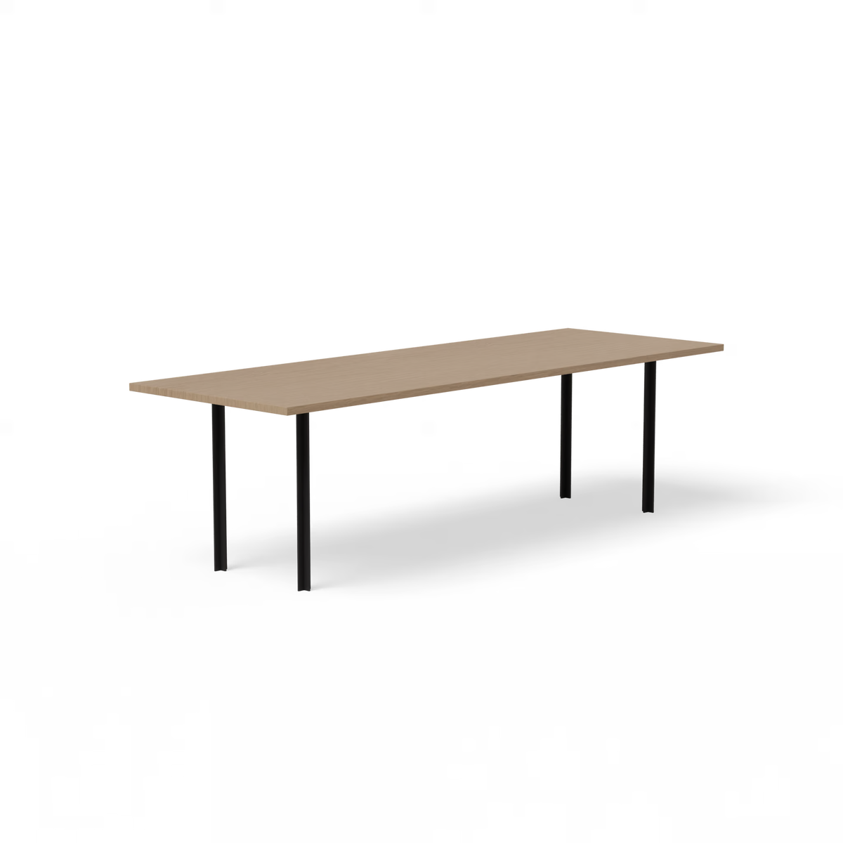 Cross tafel zwart, eiken naturel light rechthoekig