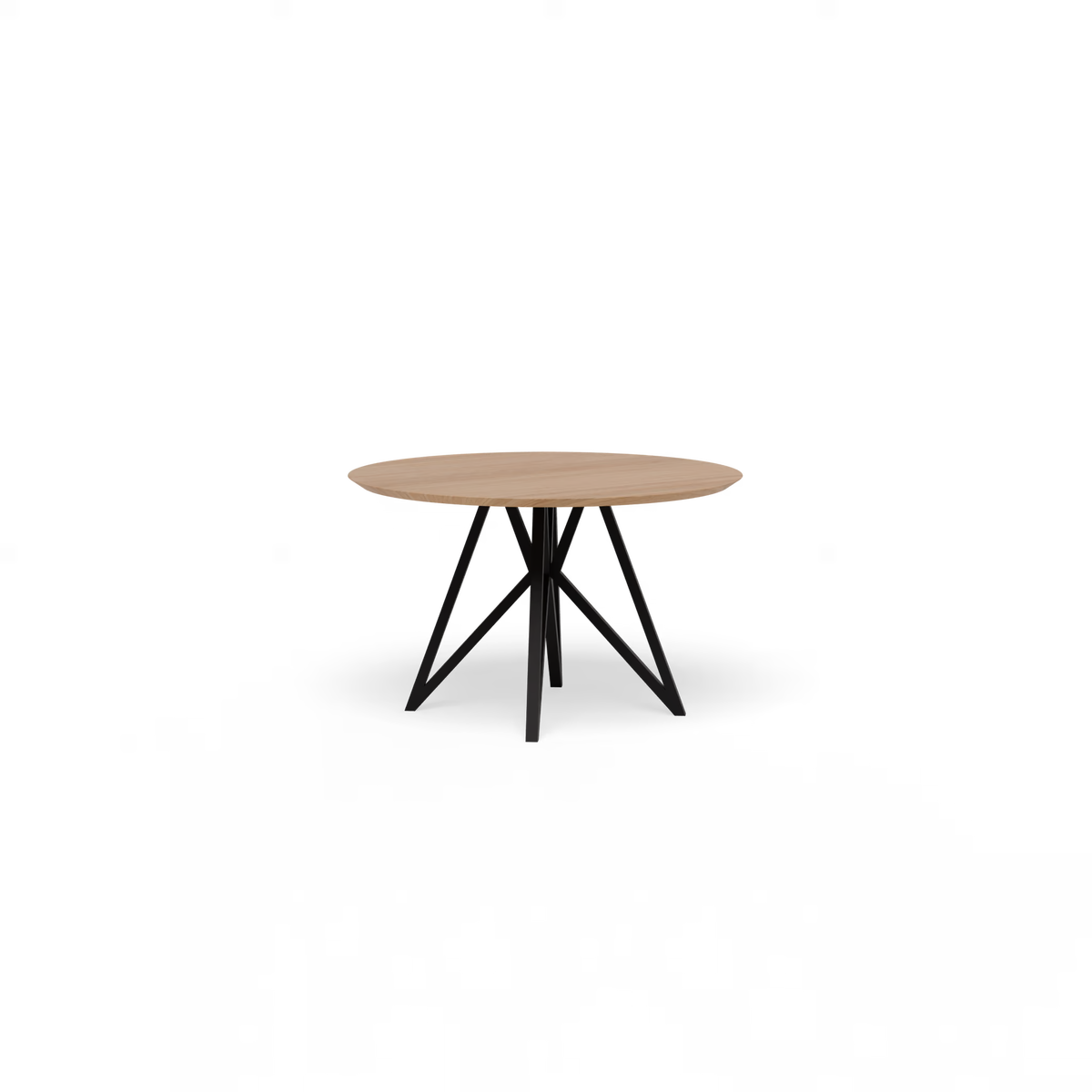 Butterfly tafel zwart, eiken naturel lak rond