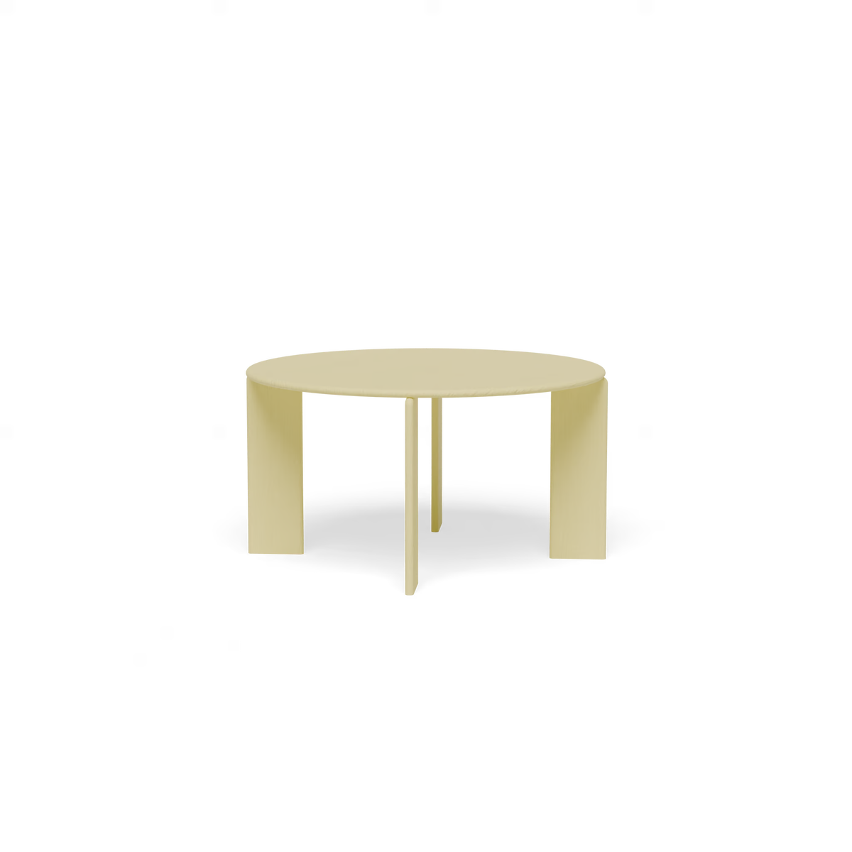 Soft tafel eiken gele lak, rond