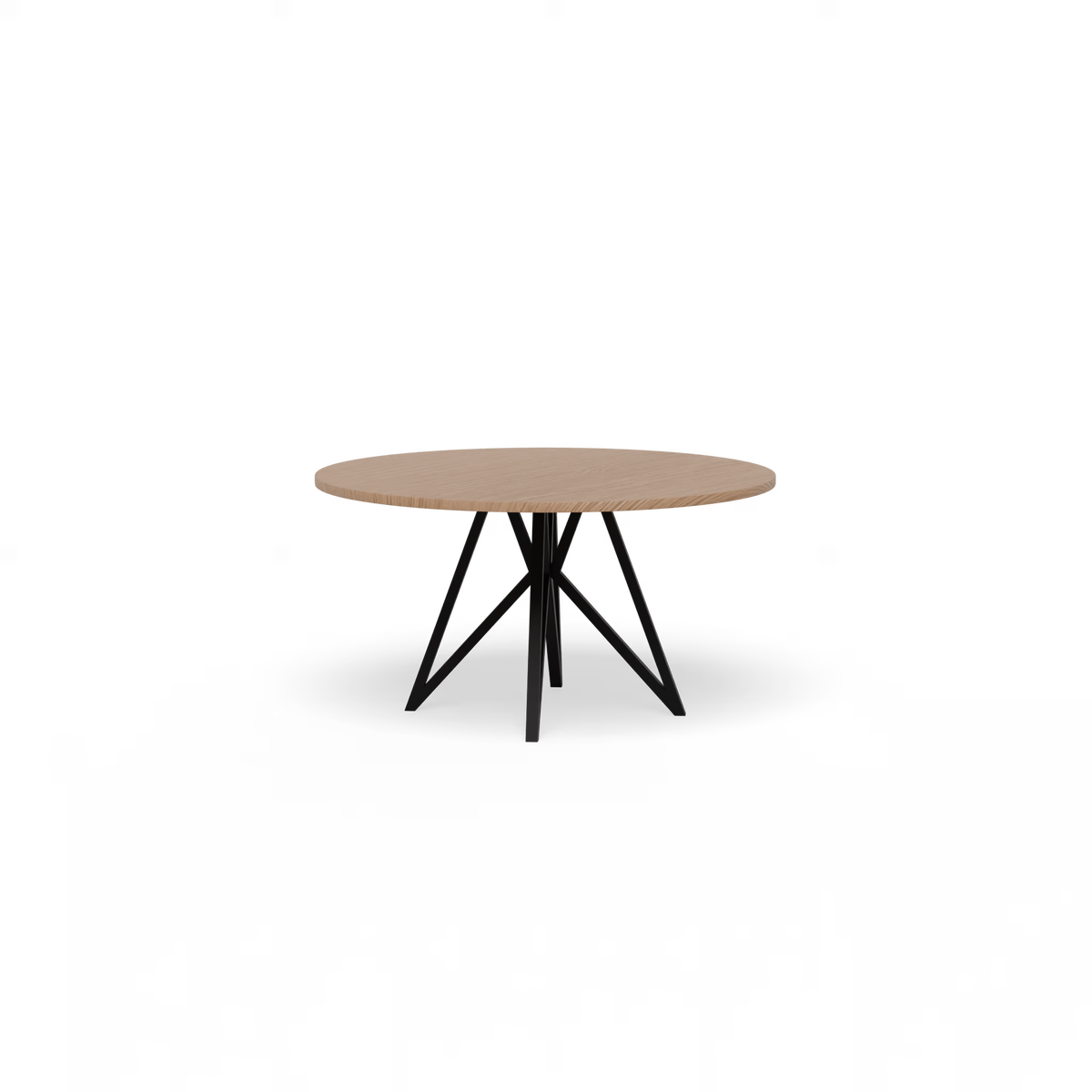 Butterfly tafel zwart, eiken naturel light rond