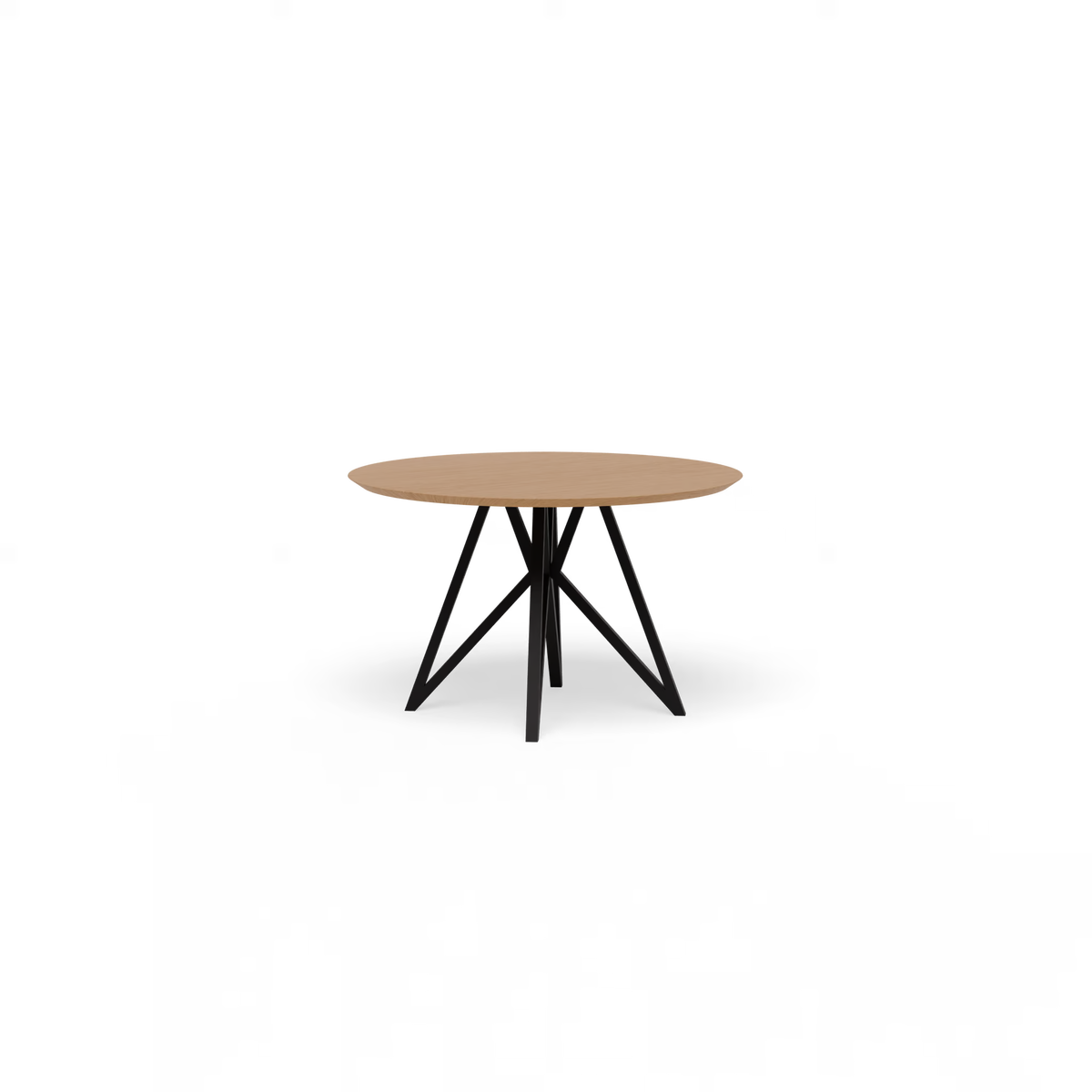 Butterfly tafel zwart, eiken naturel rond