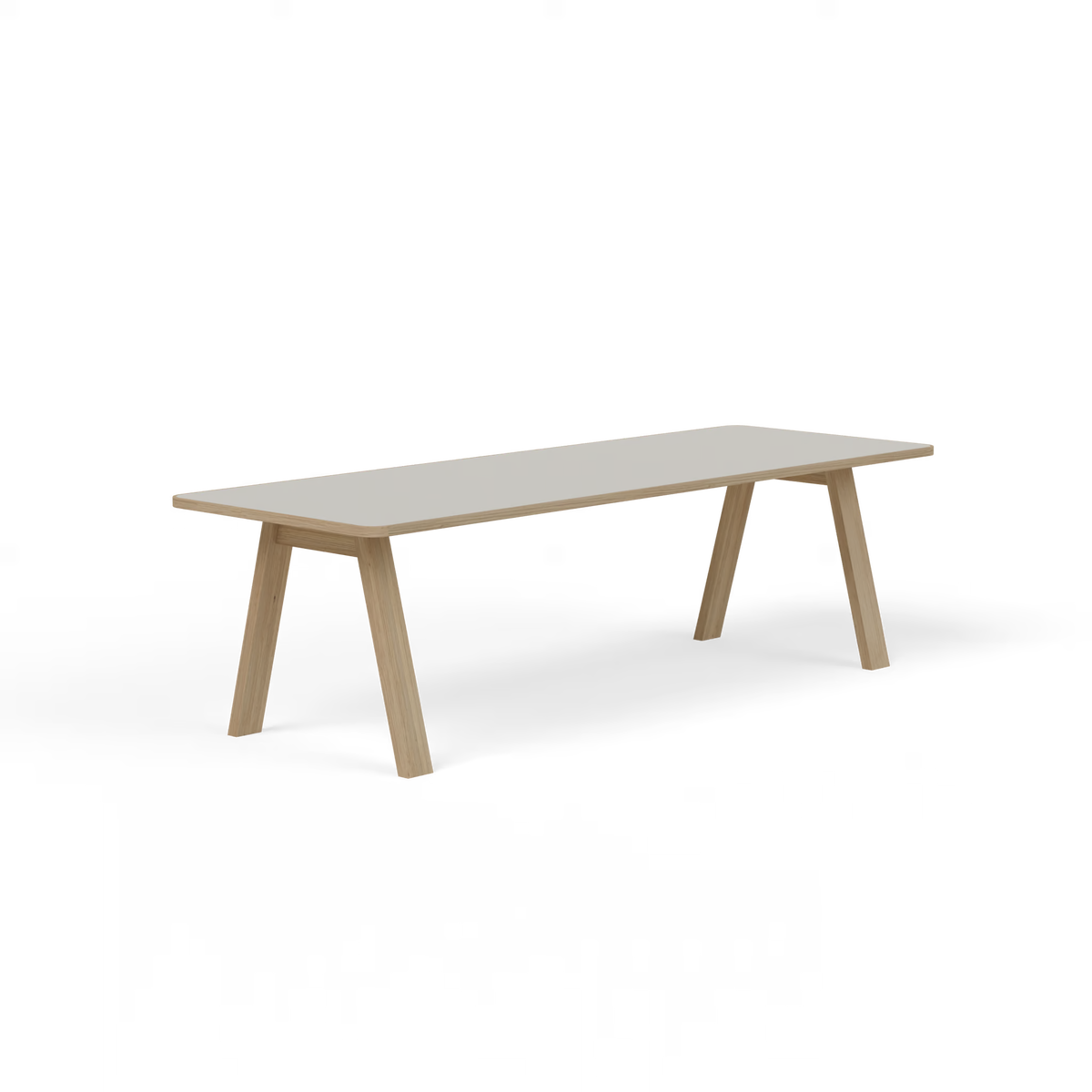 Legno tafel eiken, beige HPL rechthoekig met eiken rand