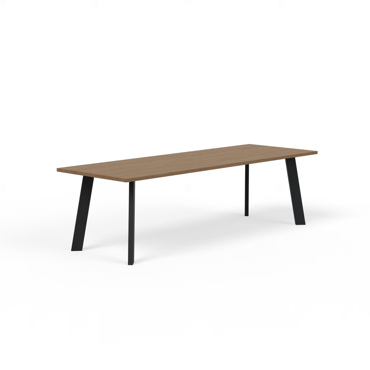 New Co tafel zwart, eiken donkerbruin rechthoekig