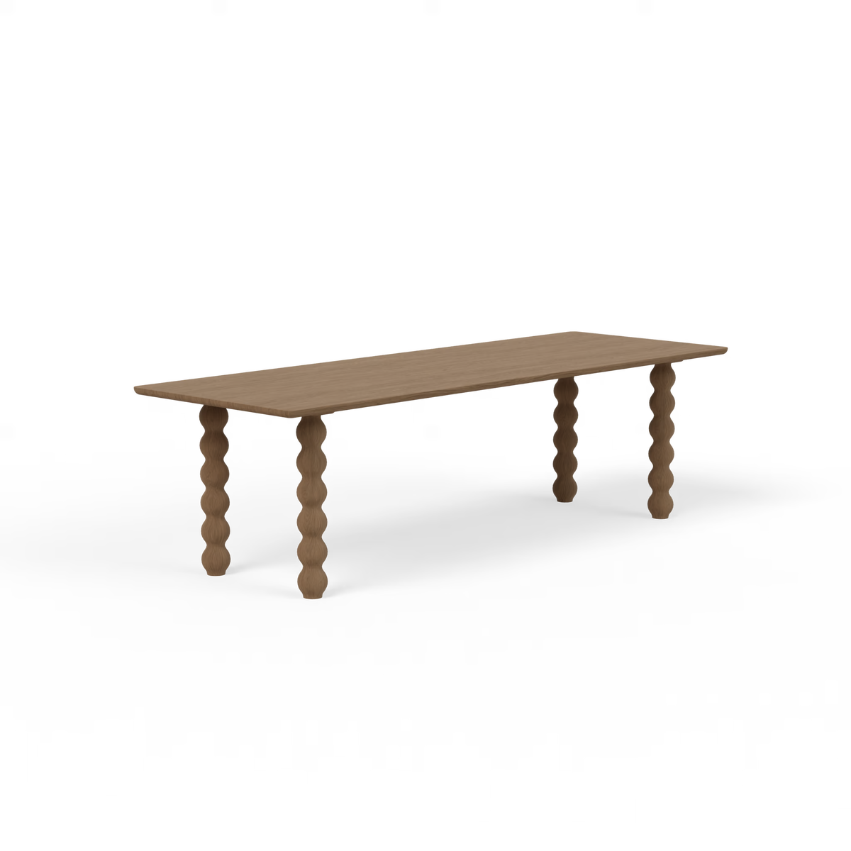Turn tafel eiken donkerbruin, rechthoekig