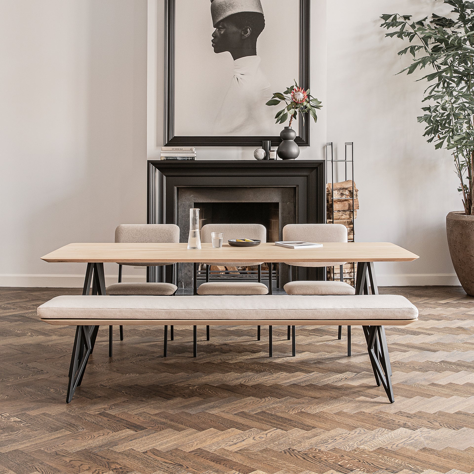 Butterfly Dining Bench Oak natural lacquer 140cm
