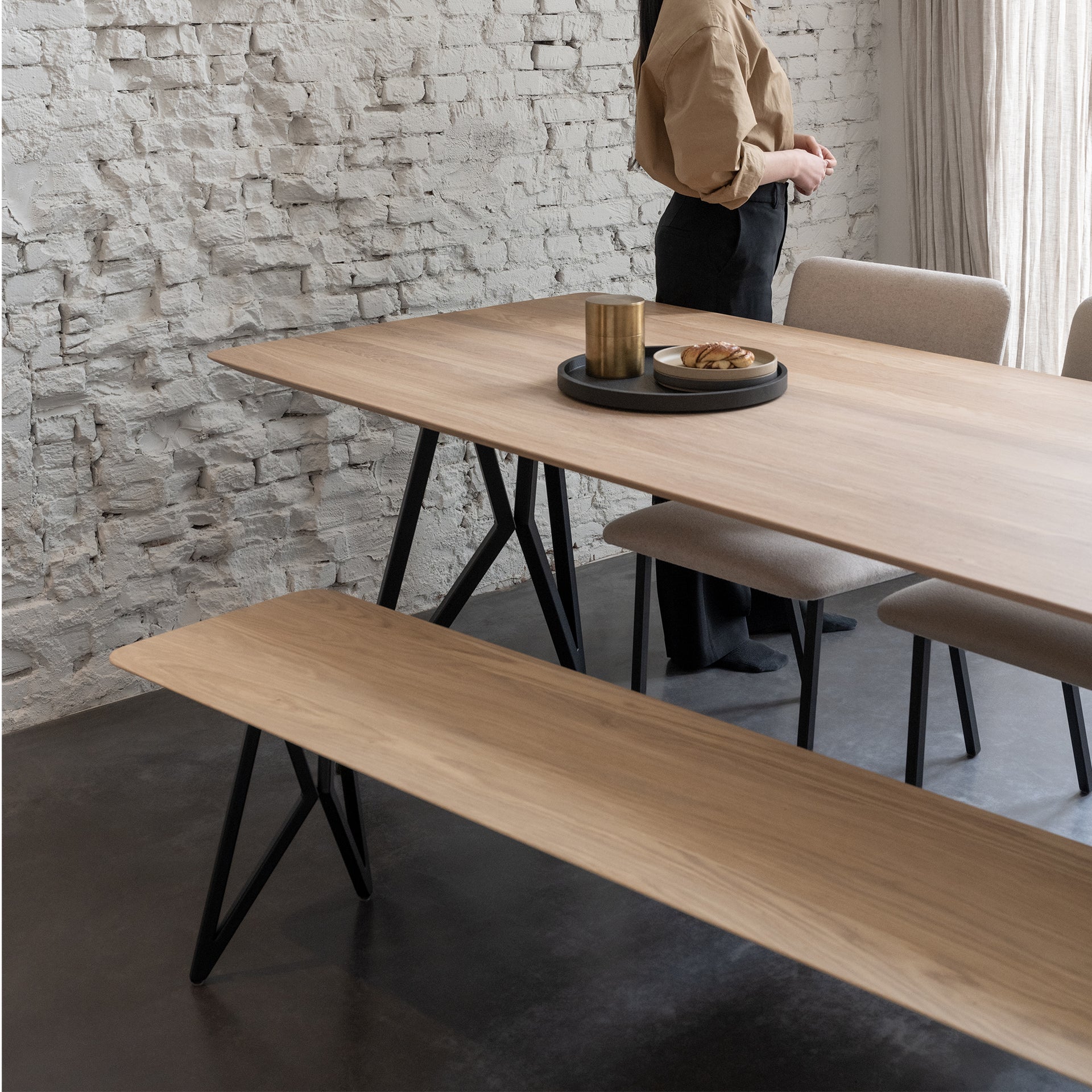Butterfly Dining Bench Oak natural lacquer 140cm
