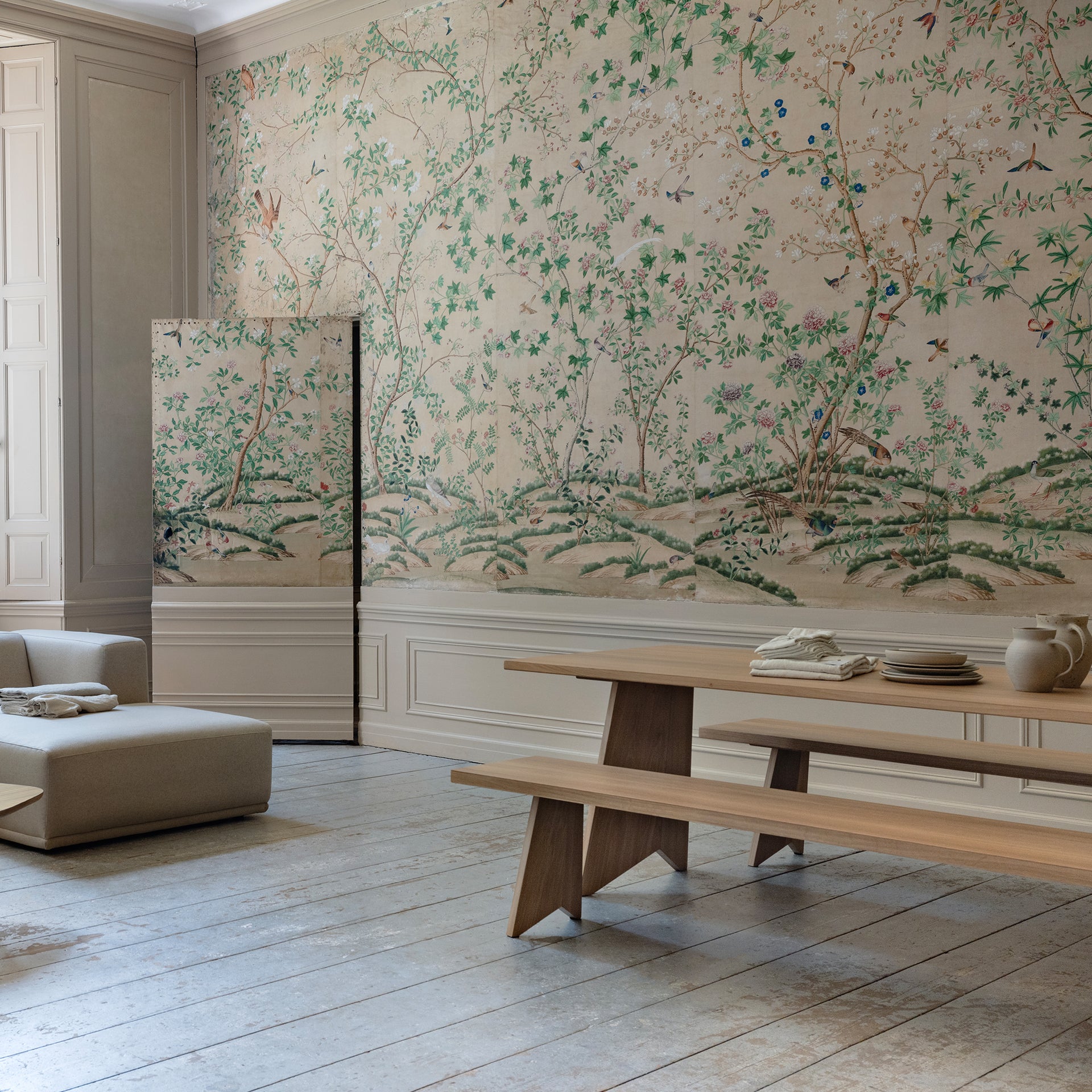 Butterfly Wood Dining Bench Smoked Oak Stain 180cm