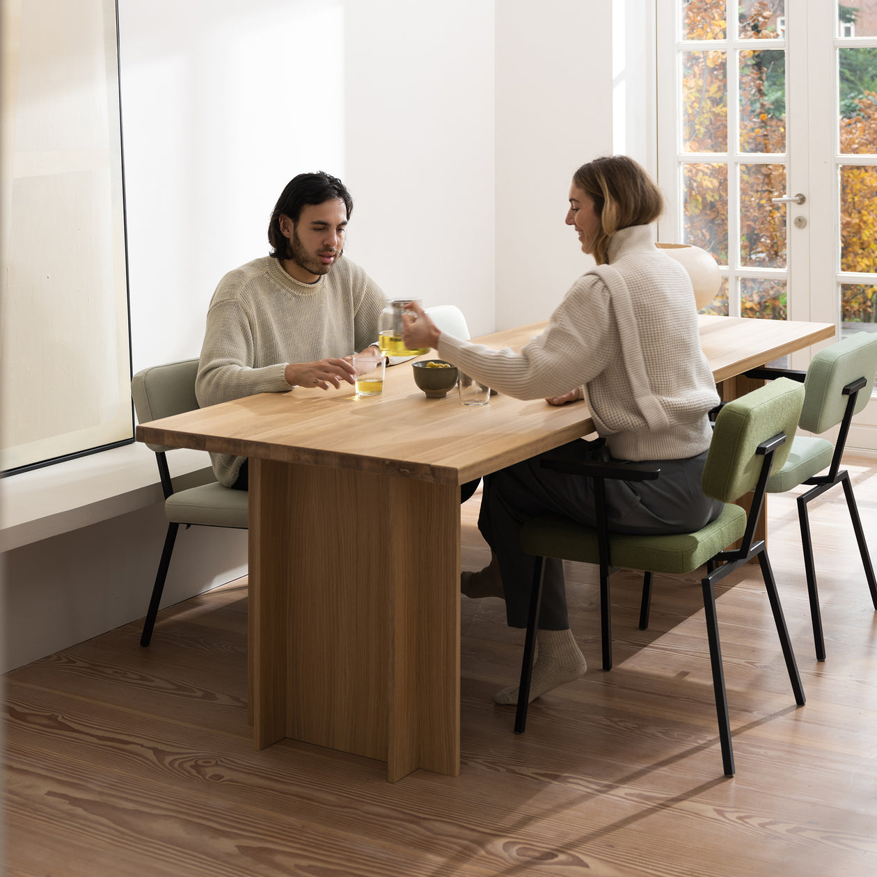 Column Rechthoekig Eiken hardwax olie natural eettafel