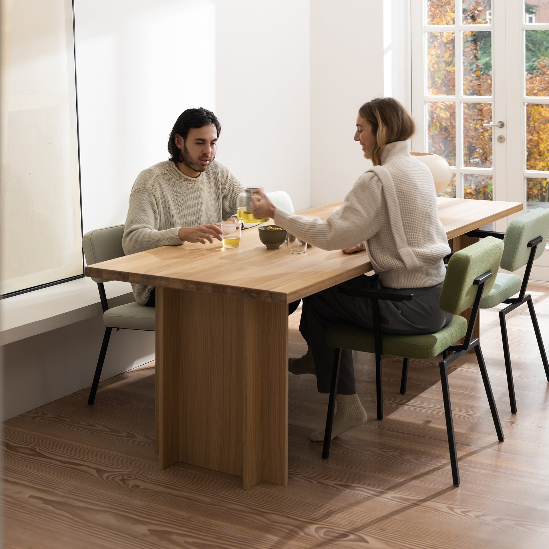Column Rectangular Oak hardwax oil natural dining table